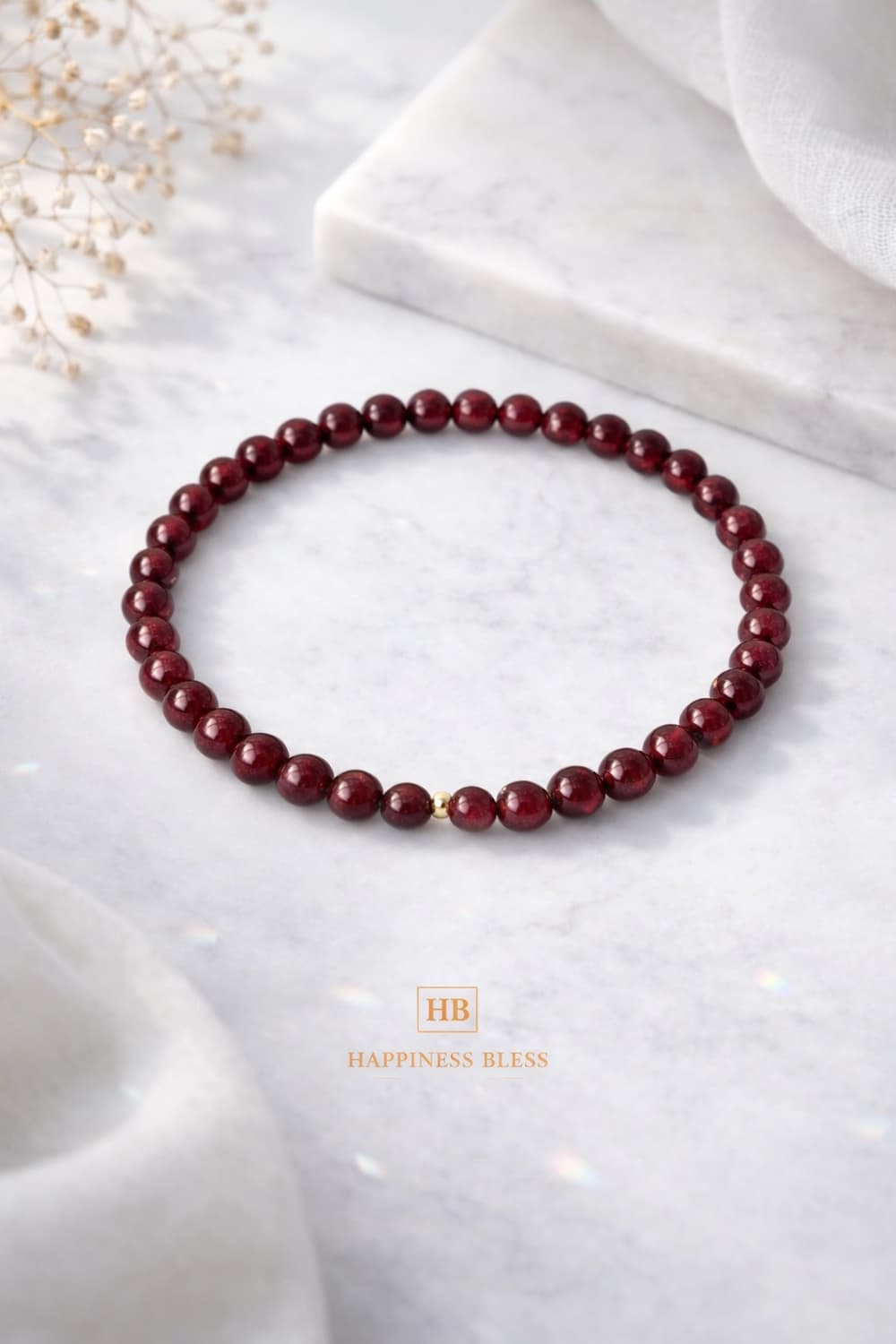 탄생석팔찌| 1월 탄생석| 가넷 6mm 원석 팔찌 상품이미지1