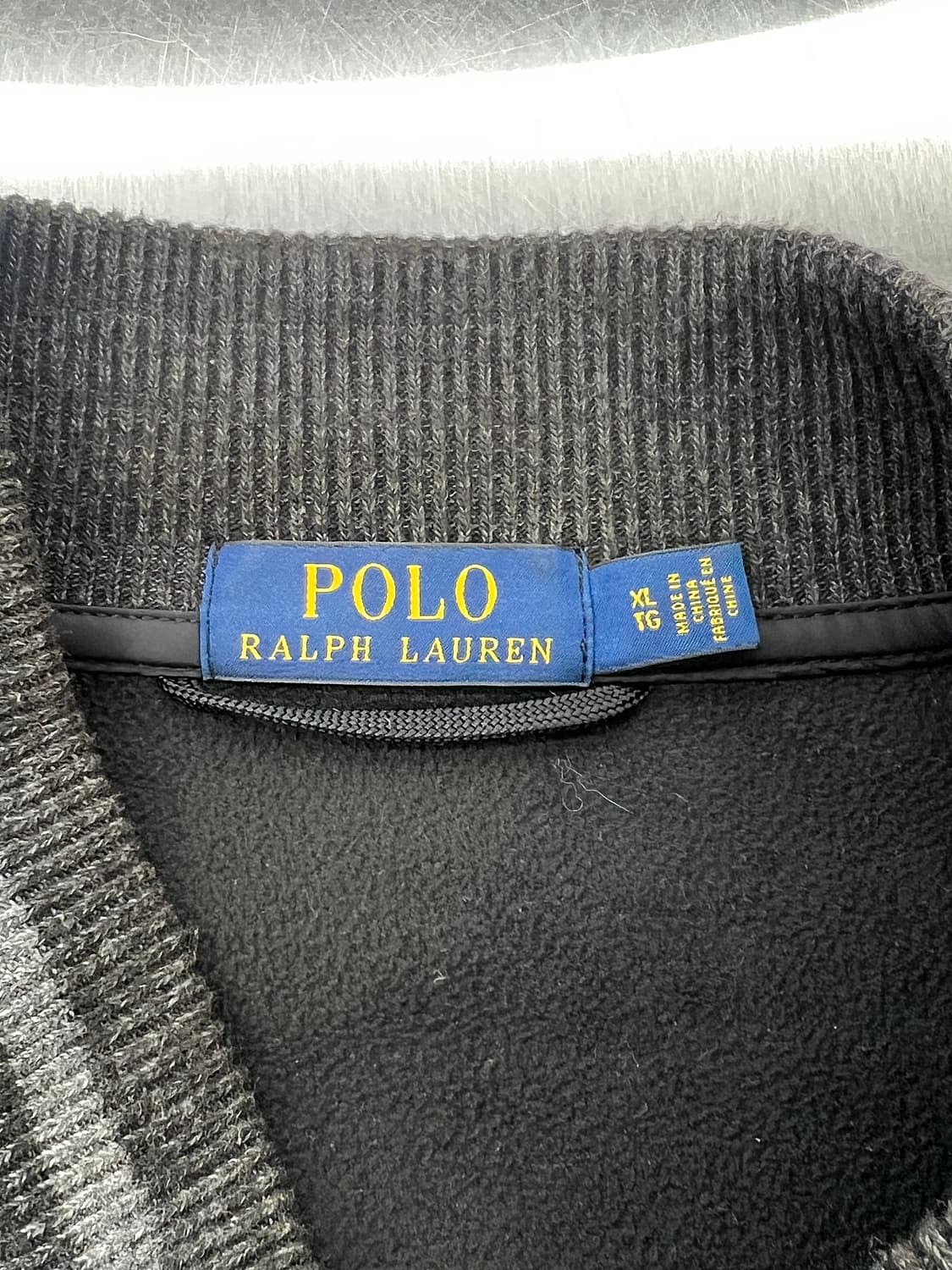 폴로 랄프로렌 차콜 그레이 헤링본 울 바시티 자켓 상품이미지7