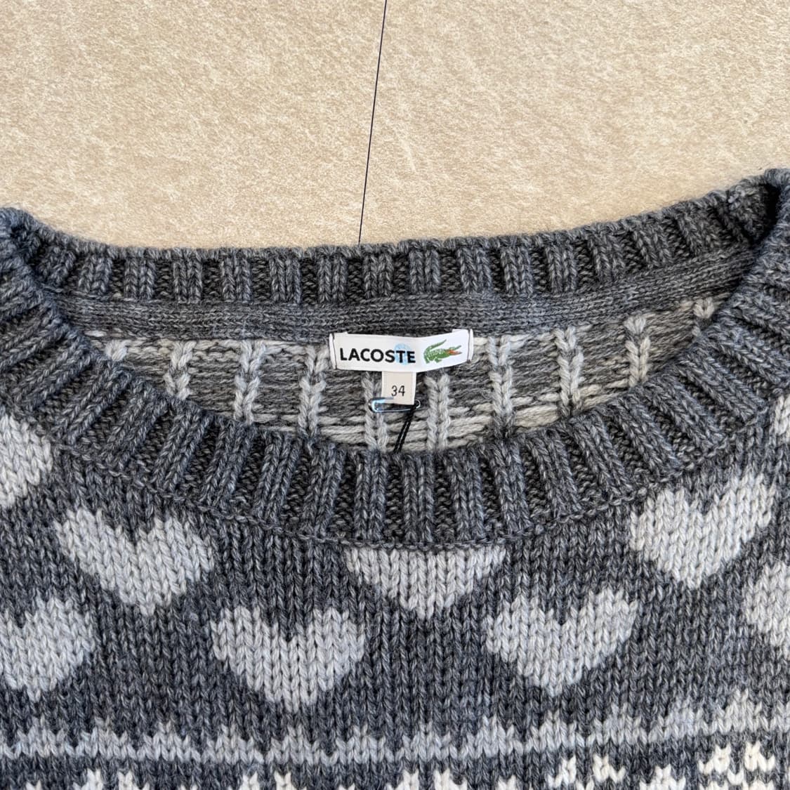 라코스테 하트 패턴 알파카 니트 상품이미지3