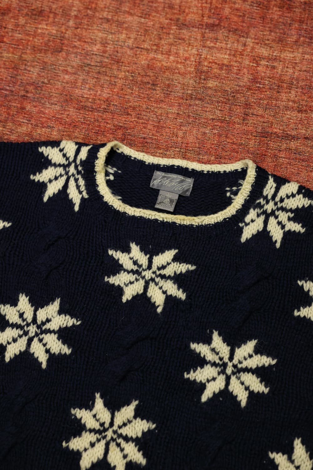 90s 빈티지 노르딕 니트 네이비 판매 상품이미지5