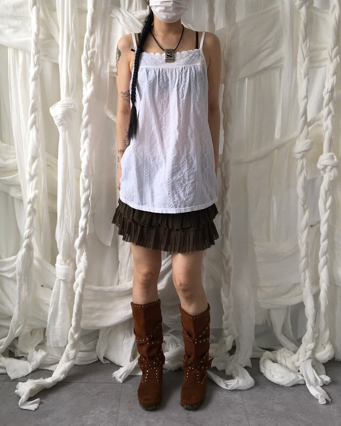 Pattern point sleeveless 상품이미지1