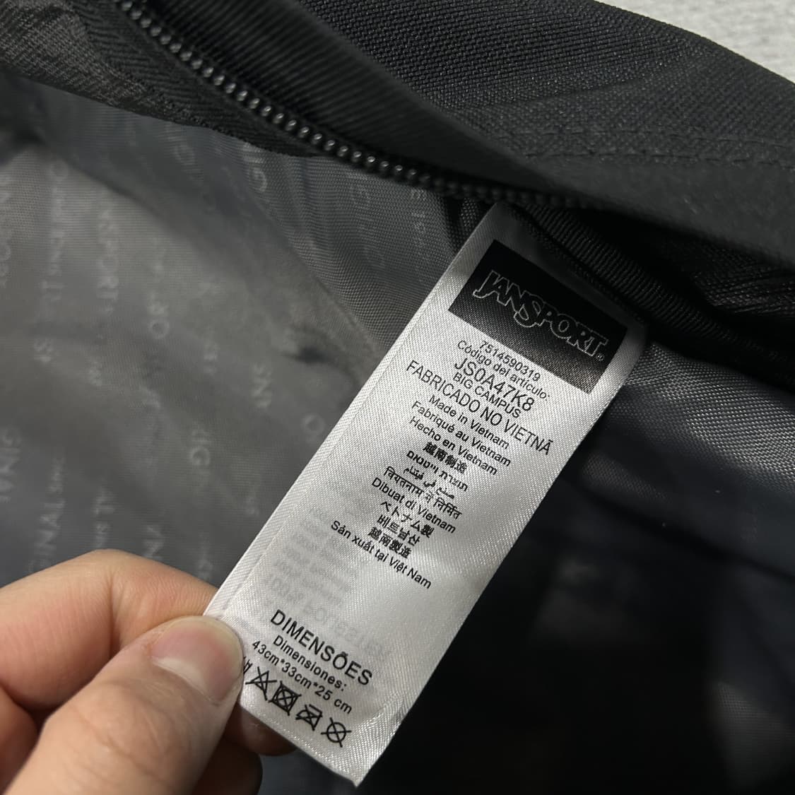 잔스포츠 검정 백팩 가방 상품이미지5