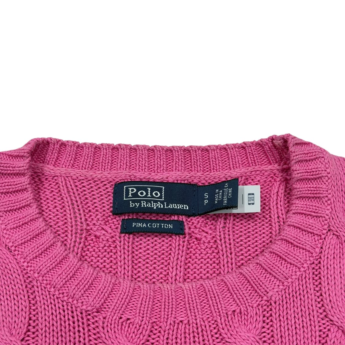폴로 랄프로렌 케이블 피마코튼 니트 반팔티 핑크 S 상품이미지5