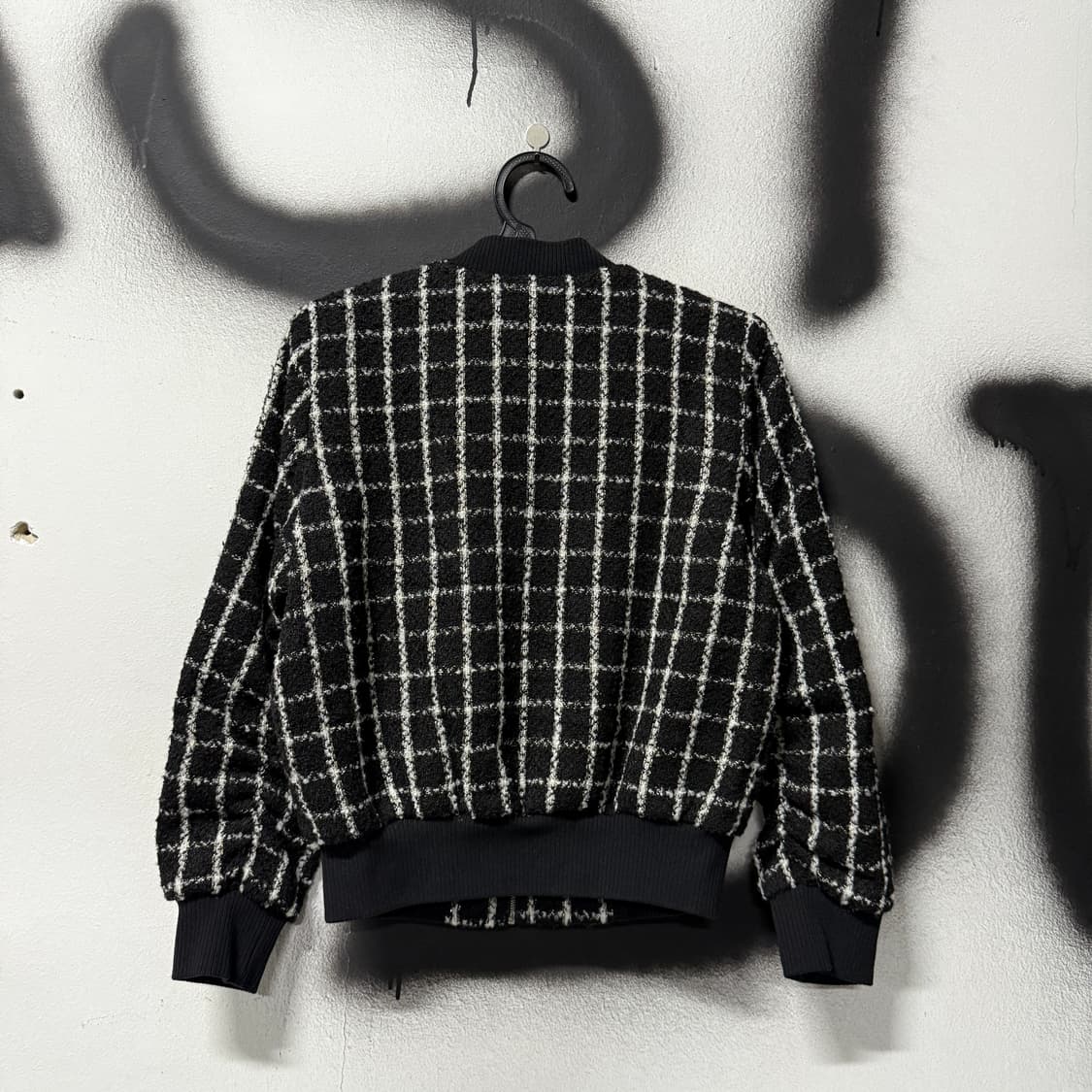 새상품 게스 아가일 패턴 트위드 집업 블루종 자켓 상품이미지2