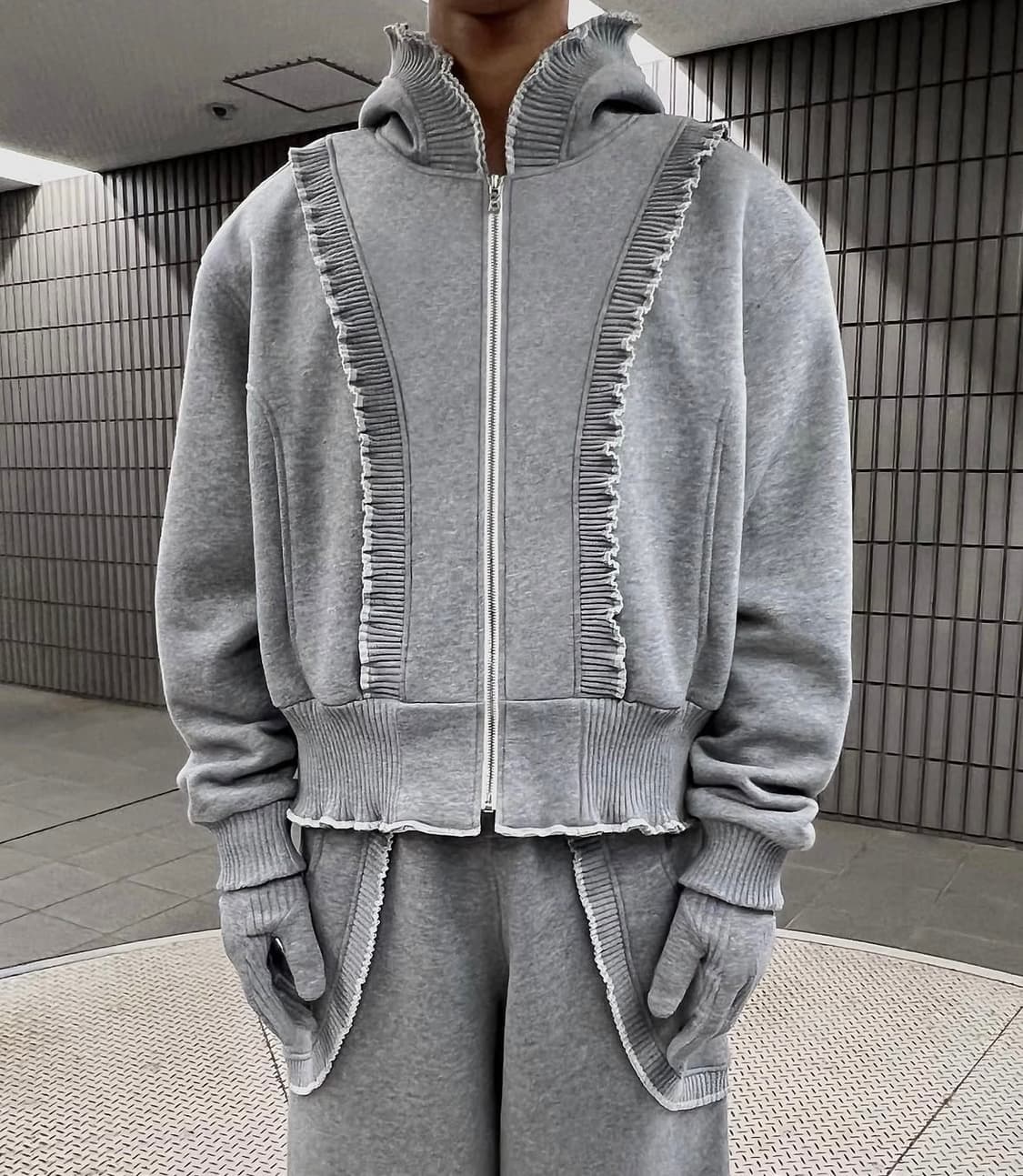 Anthony Calydon 앤서니컬리던 봄버 후디 그레이 (XS) 상품이미지1