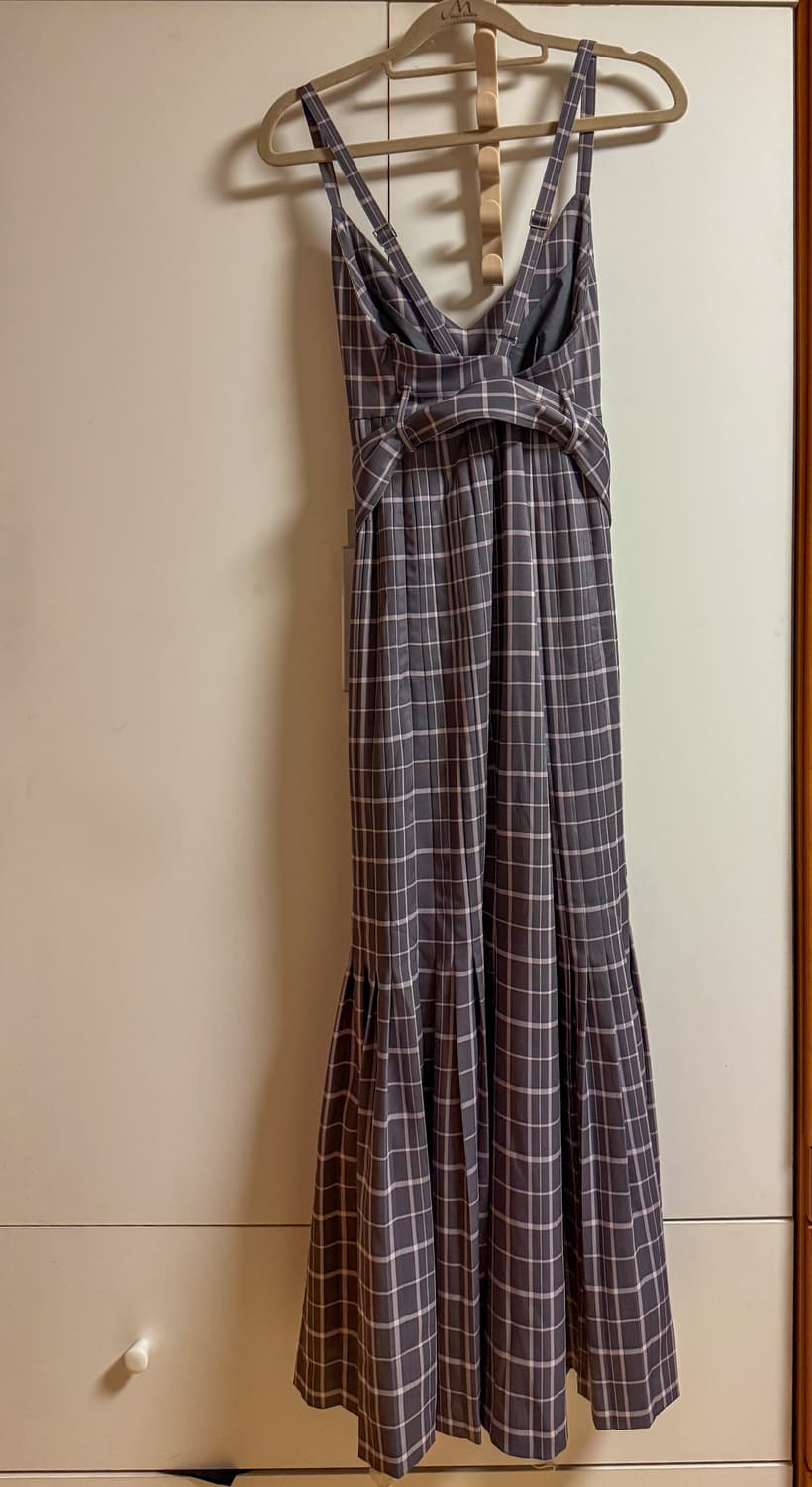 스나이델 플리츠 내로우 롱 원피스  체크 상품이미지5