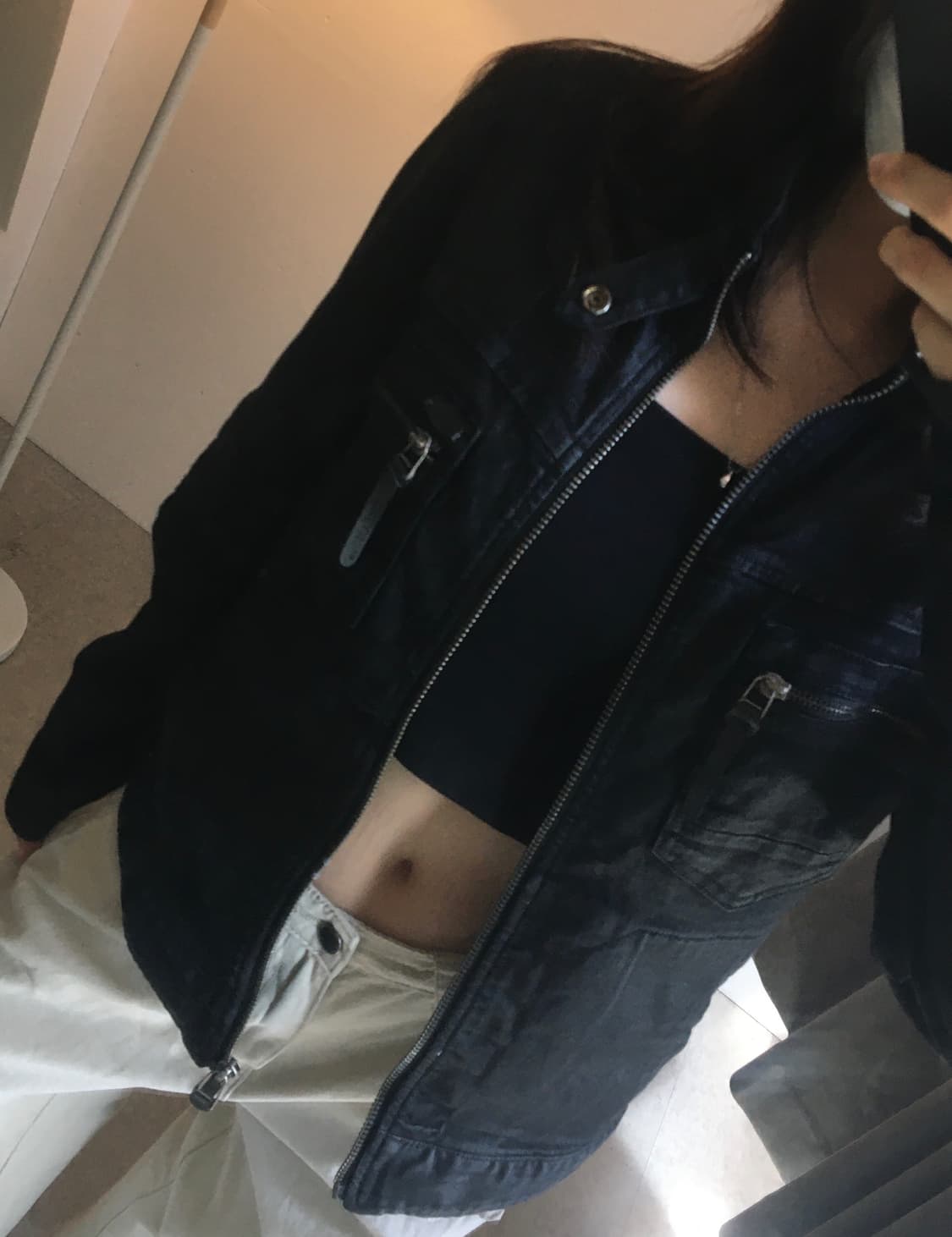 버커루 코티드 데님 바이커자켓 상품이미지1