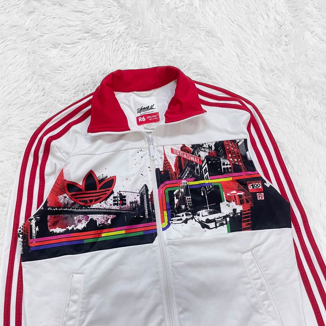아디다스 x 빌 맥멀런 아디컬러 트랙탑 져지 화이트 레드 상품이미지3
