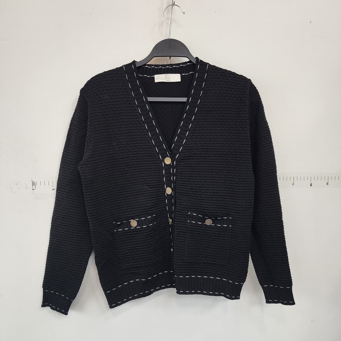 시에 블랙 스티치 니트 가디건 상품이미지1