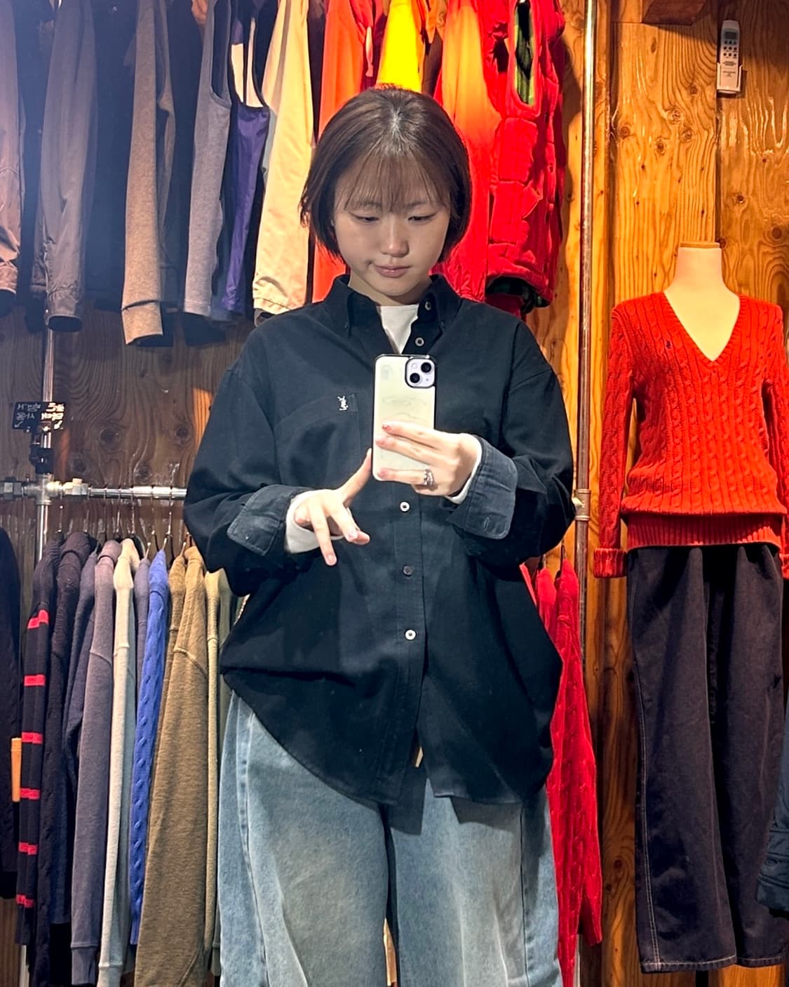 L YSL 입생로랑 심볼로고 벨벳 코듀로이 블랙 셔츠 상품이미지1