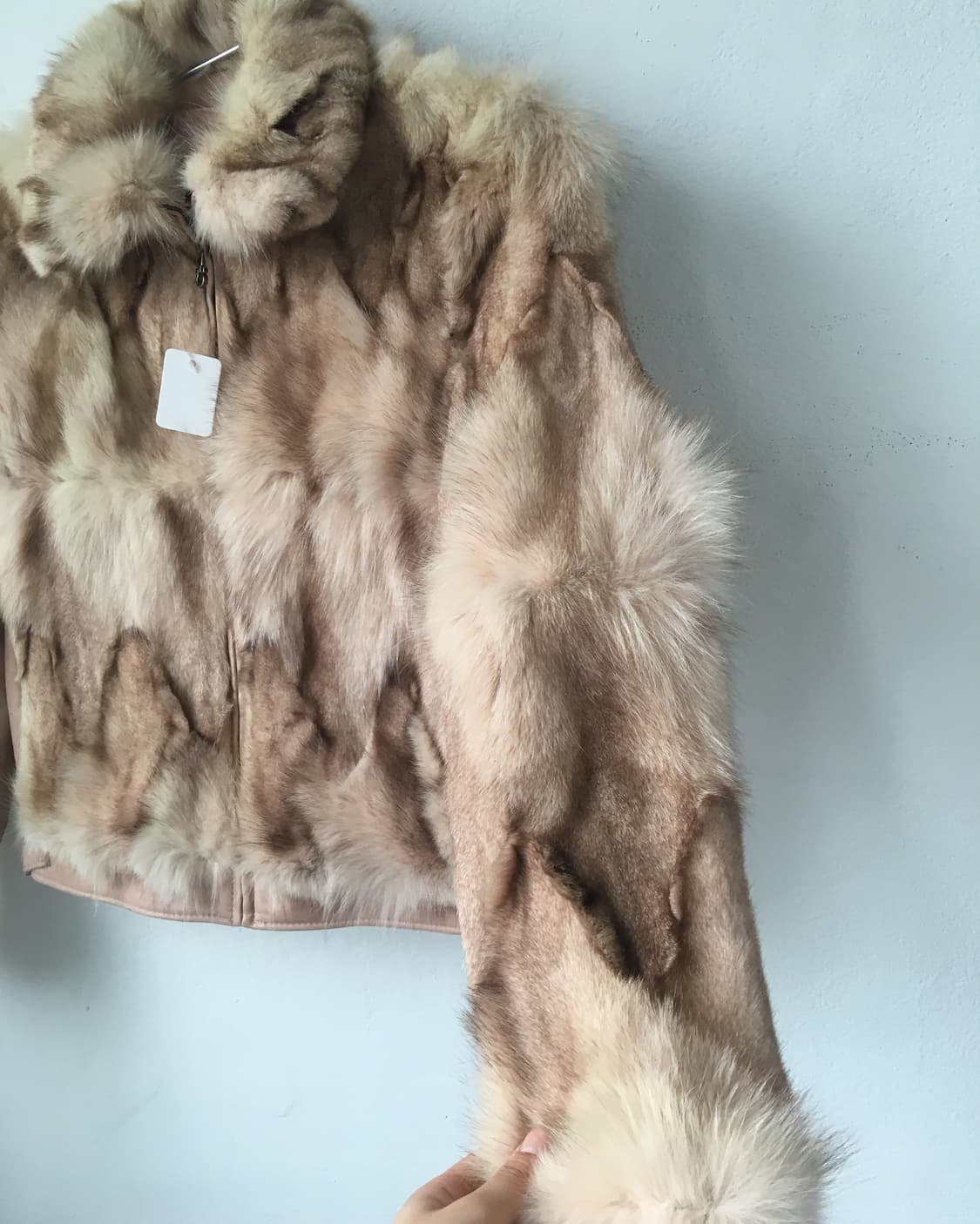 Fox fur zip up lamb leather jacket 상품이미지5