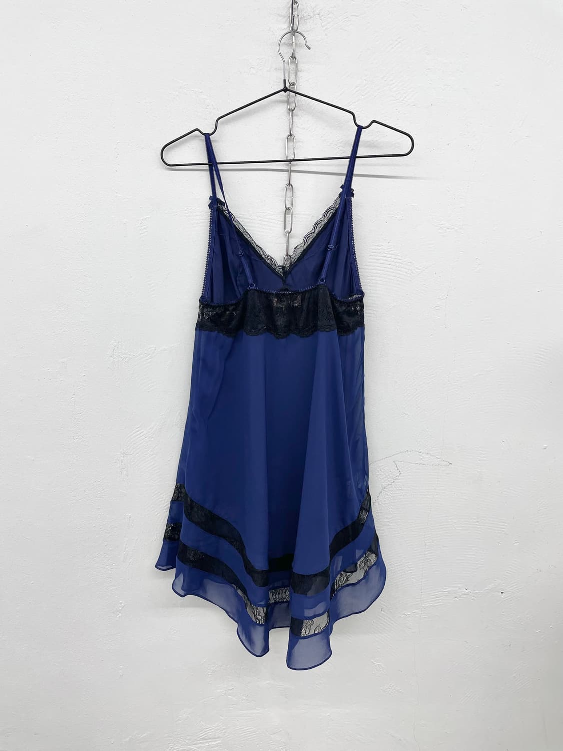 에블린 블루 레이스 시어 슬립 상품이미지6