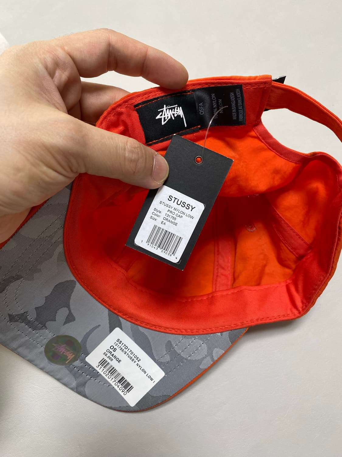 새상품 STUSSY 오렌지 나일론 로우프로 캡 상품이미지4