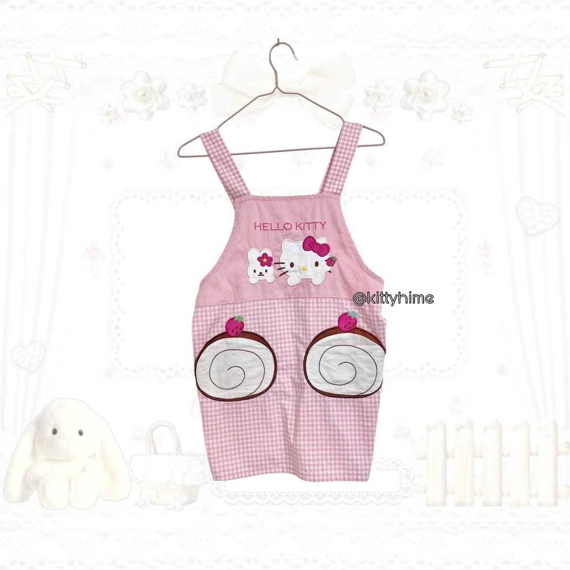 Hello kitty 고전키티 롤케익 앞치마 고전산리오 갸루방꾸 히메키티 상품이미지1