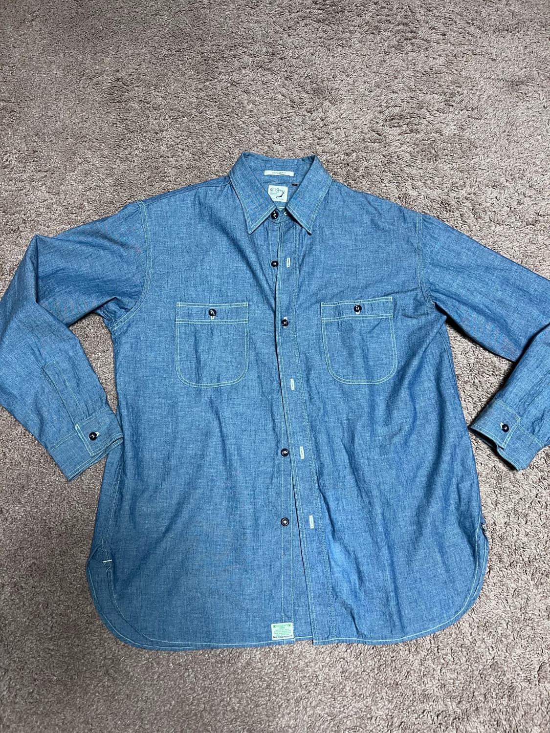 오어슬로우 빈티지핏 샴브레이 셔츠 상품이미지1