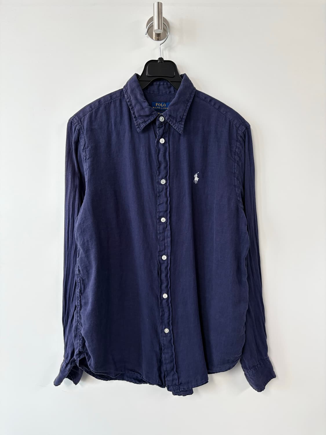폴로 랄프로렌 QR 신형 네이비 린넨 셔츠 상품이미지2