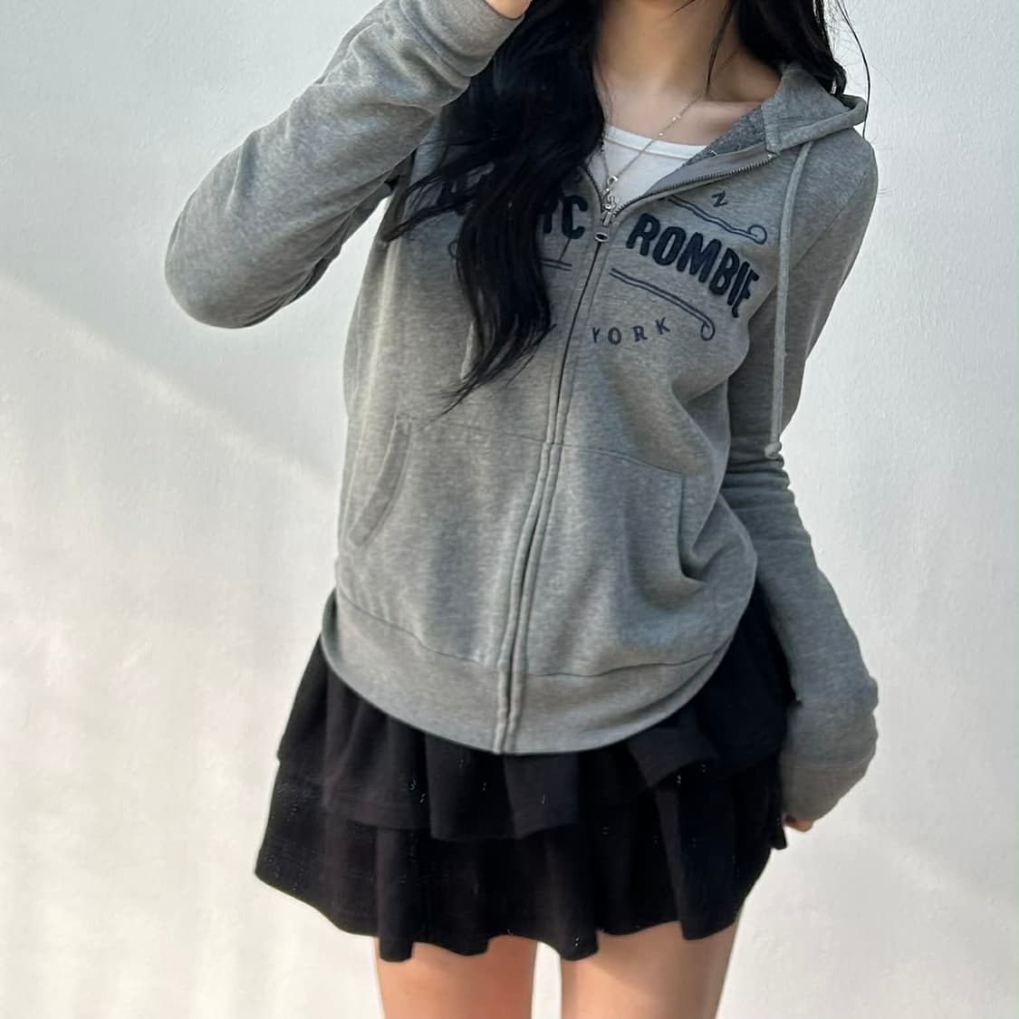 아베크롬비 y2k 여리핏 그레이 걸즈 후드집업 대장급 희귀져지(M) 상품이미지1