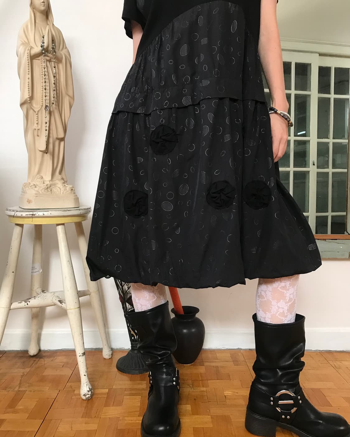 vintage pattern balloon one-piece 상품이미지2