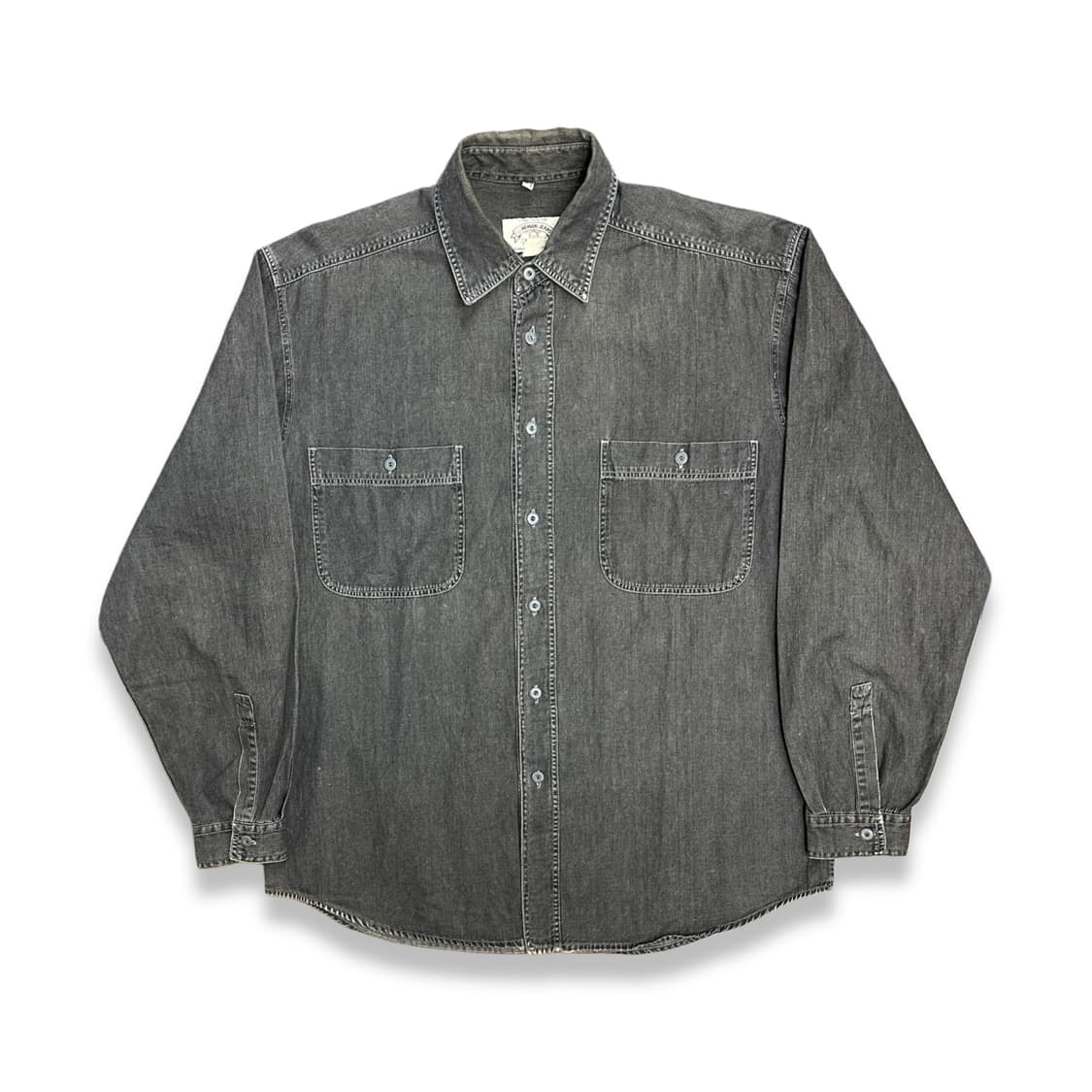 90s ARMANI JEANS 흑청 데님 셔츠 M 상품이미지1