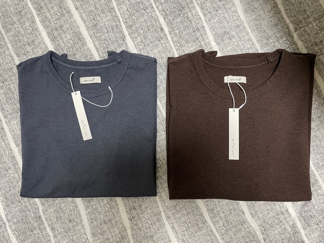 Seasalt Loop hem tee (soil/melange navy) 상품이미지1