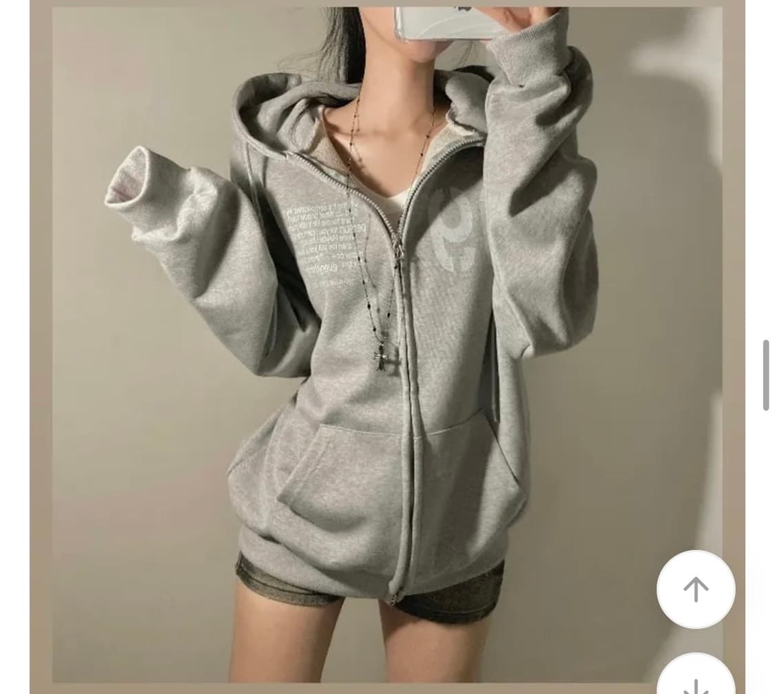에이블리 남여공용 레터링 투웨이 후드집업 (새상품) 상품이미지3