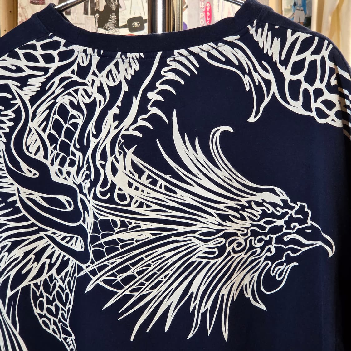 카라쿠리 타마시 네이비 오리엔탈 프린팅 반팔 상품이미지3