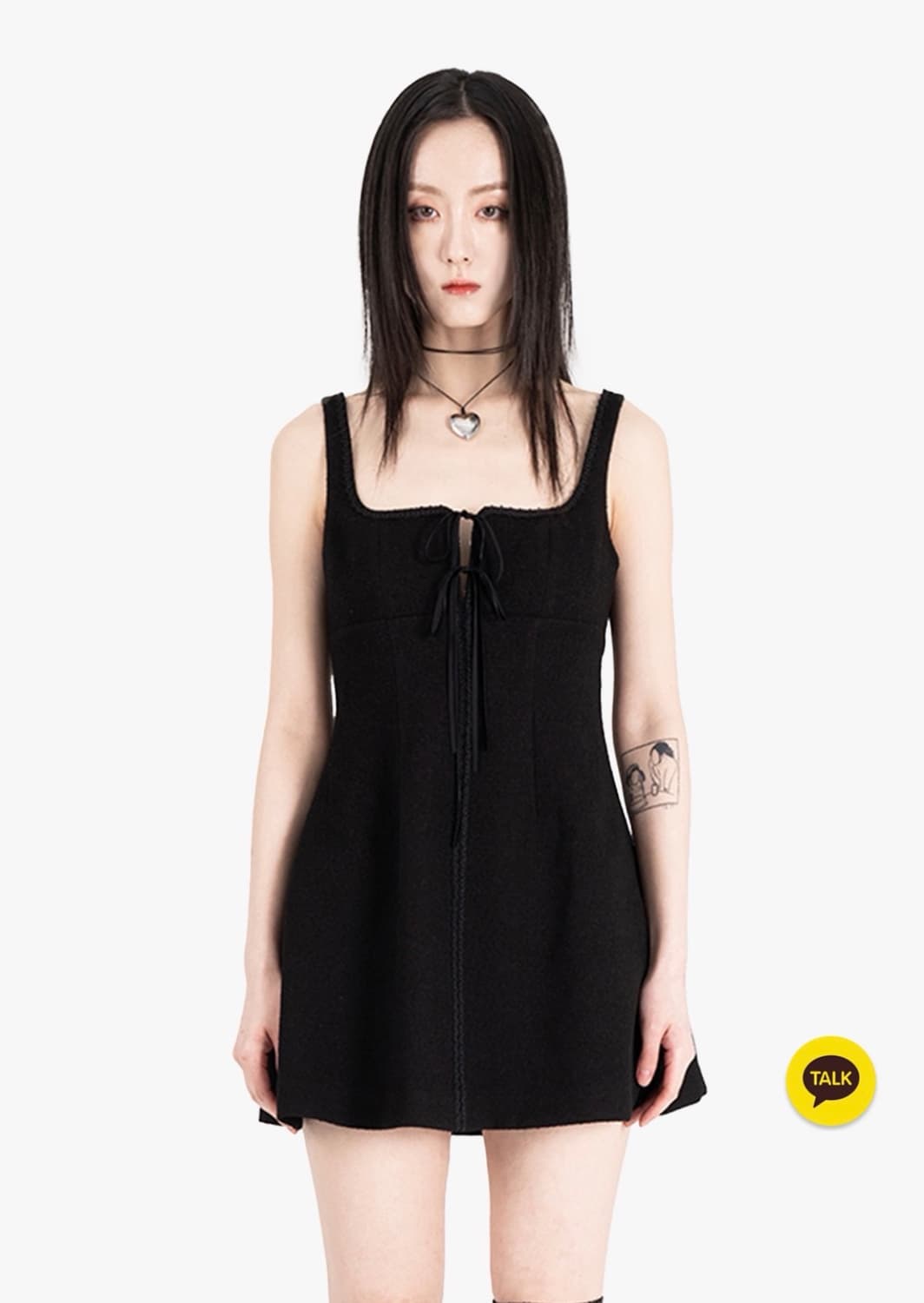 러프넥 BLACK LACE CUT OUT DRESS (S->M 교환) 상품이미지1