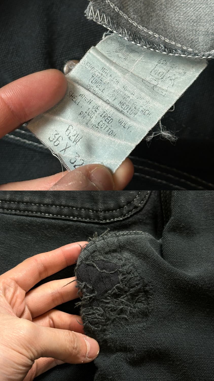 90's OG USA 칼하트 더블니 블랙 칼하트 썩블니 워크팬츠 상품이미지10