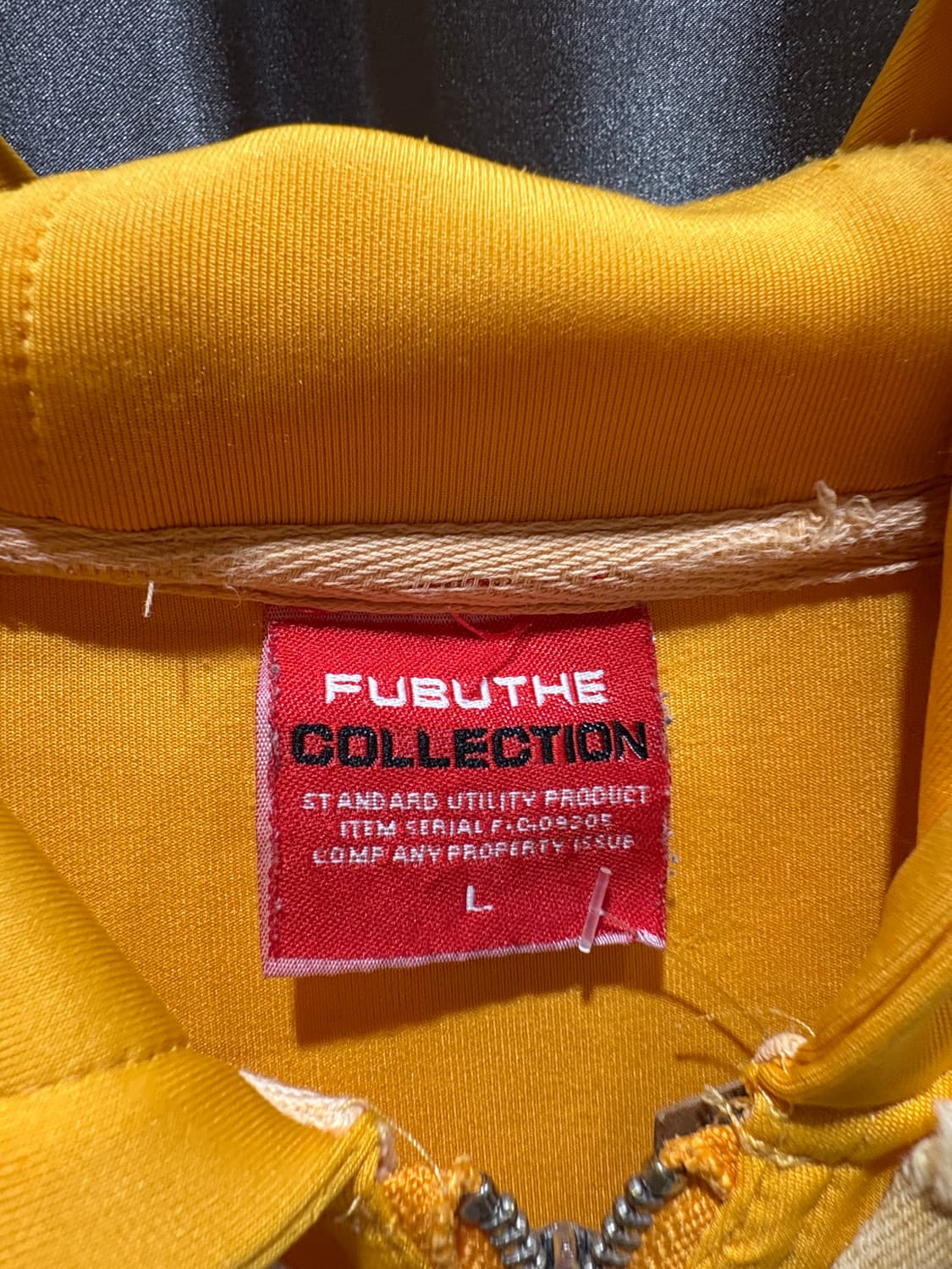 L FUBU 푸부 투포켓 데님 믹스 옐로우 후드집업 상품이미지7