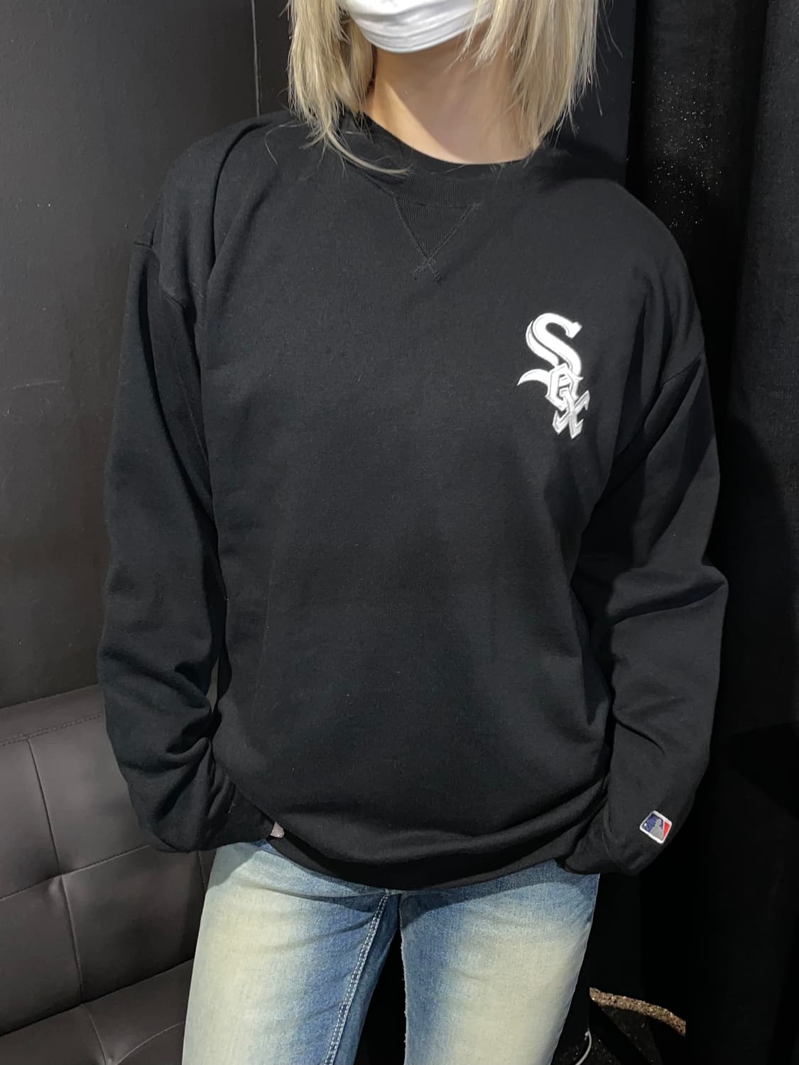 MLB 시카고 블랙 맨투맨 블랙 상품이미지1