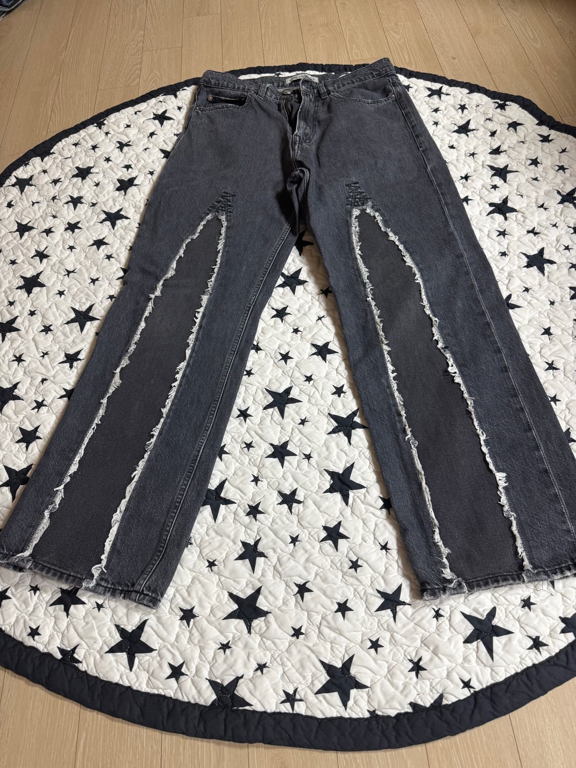 아워레가시 써드컷 슬래시 데님 블랙 상품이미지1