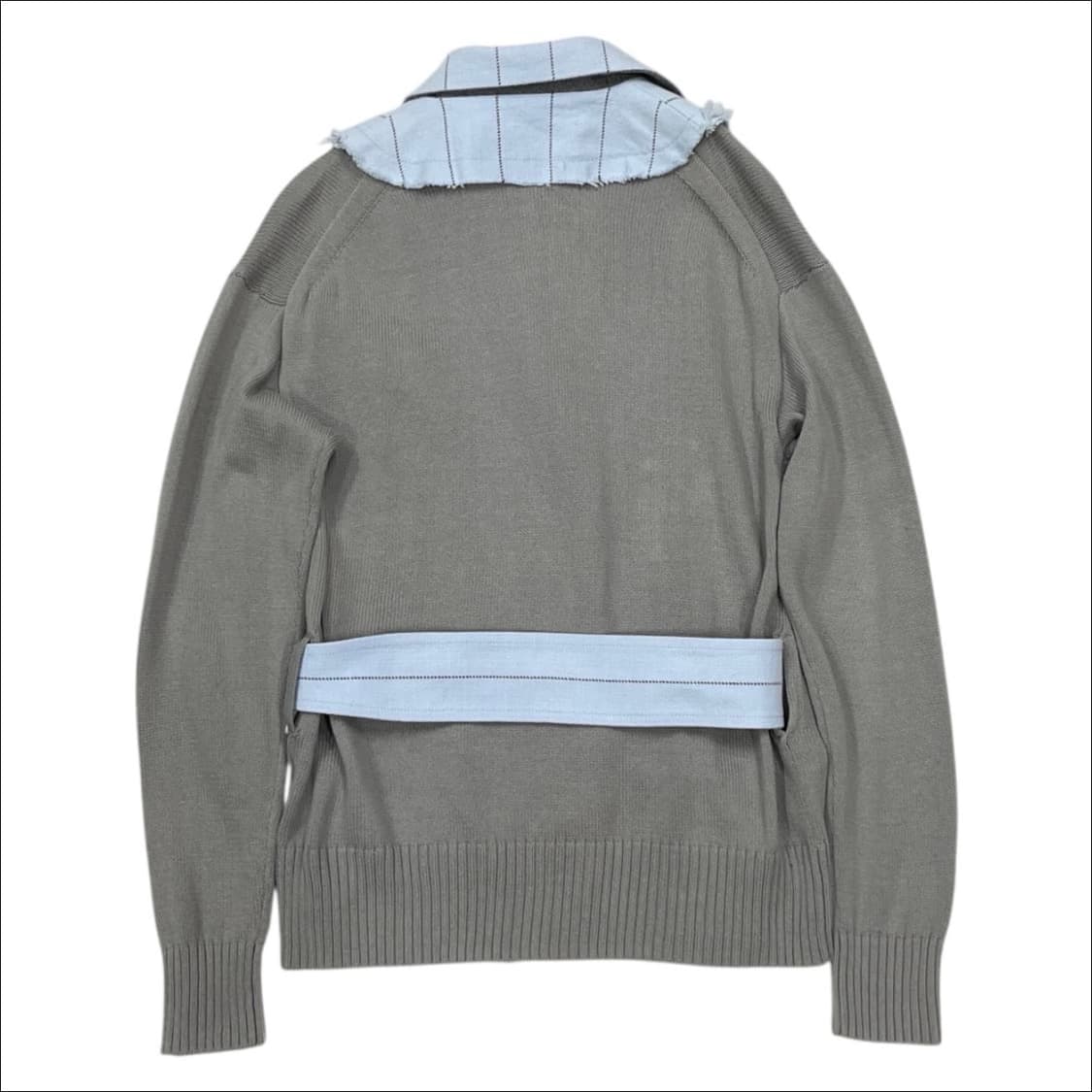 사카이 럭 여성 데미지 디테일 스트라이프 벨트 가디 건 자켓 그레이 블루 상품이미지2