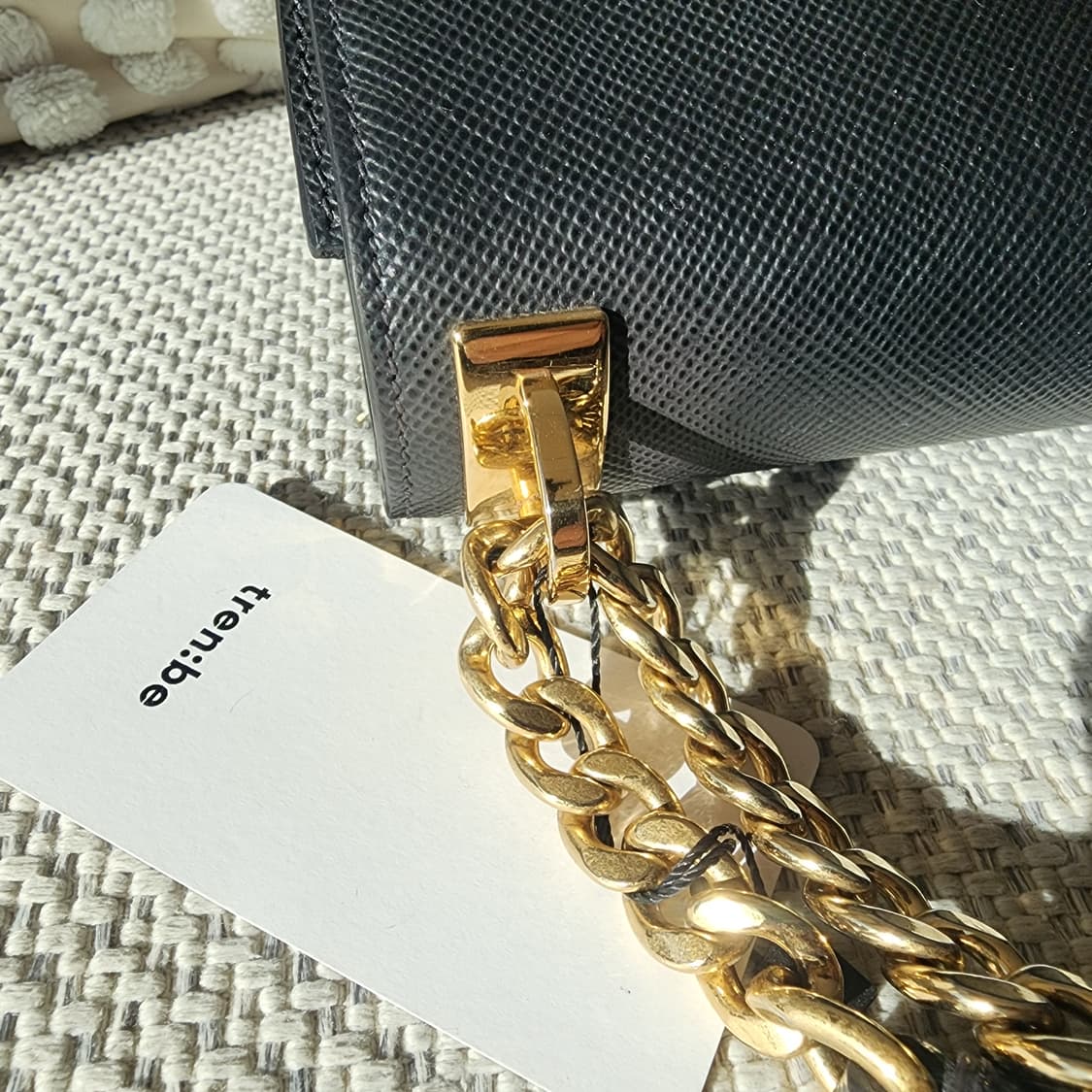 상태최상 프라다 모노크롬 사피아노 레더 체인 숄더백 1BD127 상품이미지9