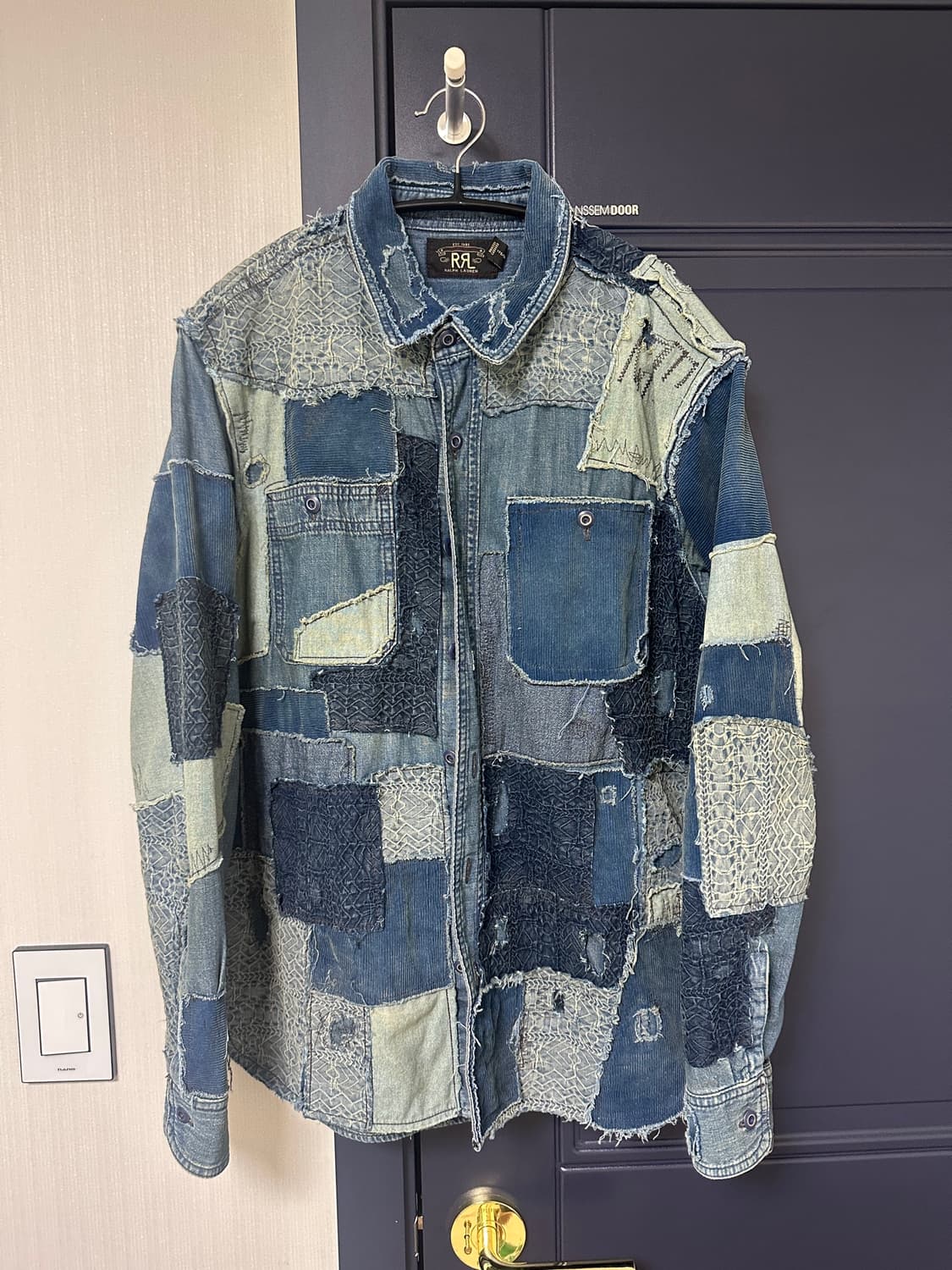 RRL 더블알엘 인디고 패치워크 워크셔츠 M 상품이미지3
