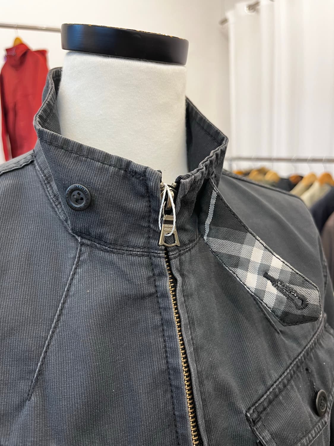 버버리 블루라벨 코튼 싱글 라이더 자켓 상품이미지4