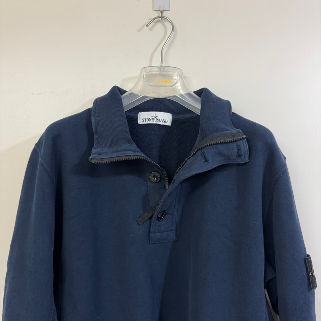 스톤아일랜드 버튼 반집업 맨투맨 L사이즈 네이비 상품이미지6