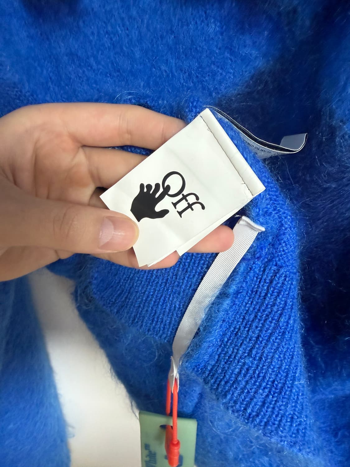 오프화이트 애로우 모헤어 후드 니트 상품이미지5