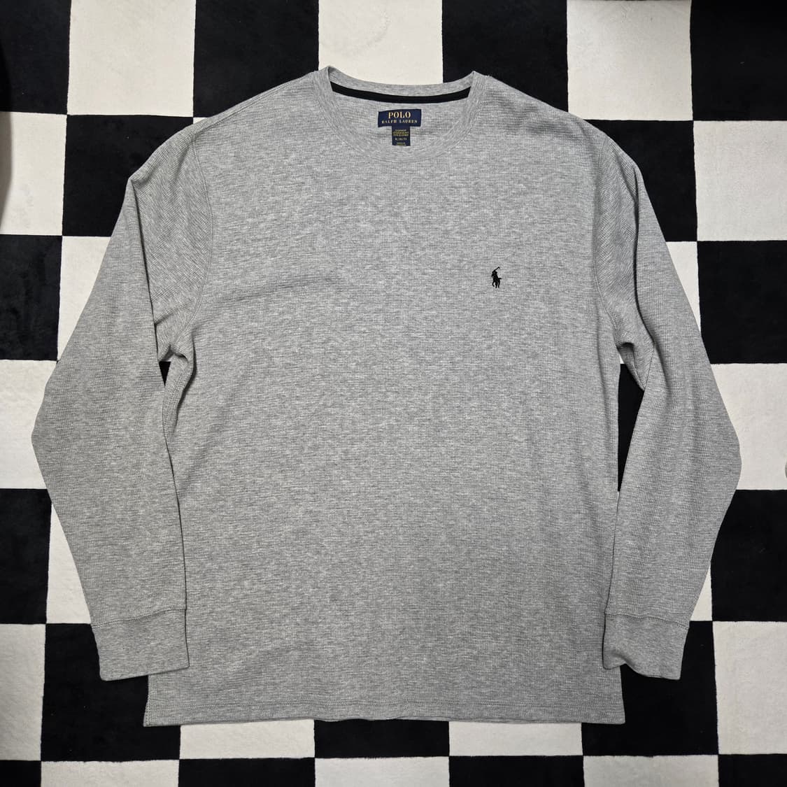 XL 폴로랄프로렌 와플 롱슬리브 긴팔티셔츠 그레이 상품이미지1