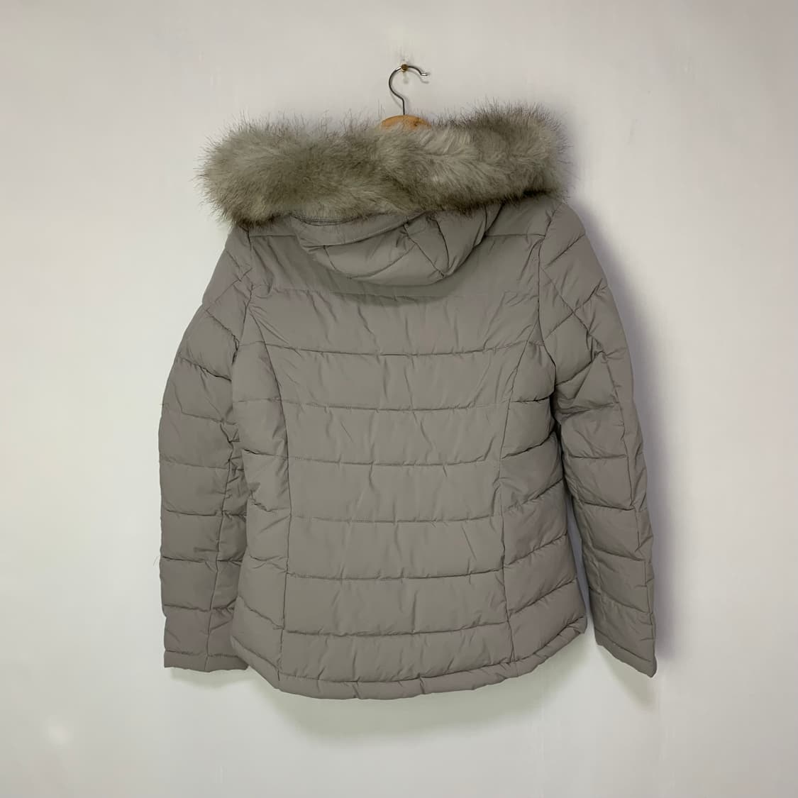 DKNY 퍼 후드 패딩 점퍼 그레이 여성 빈티지 M  상품이미지3