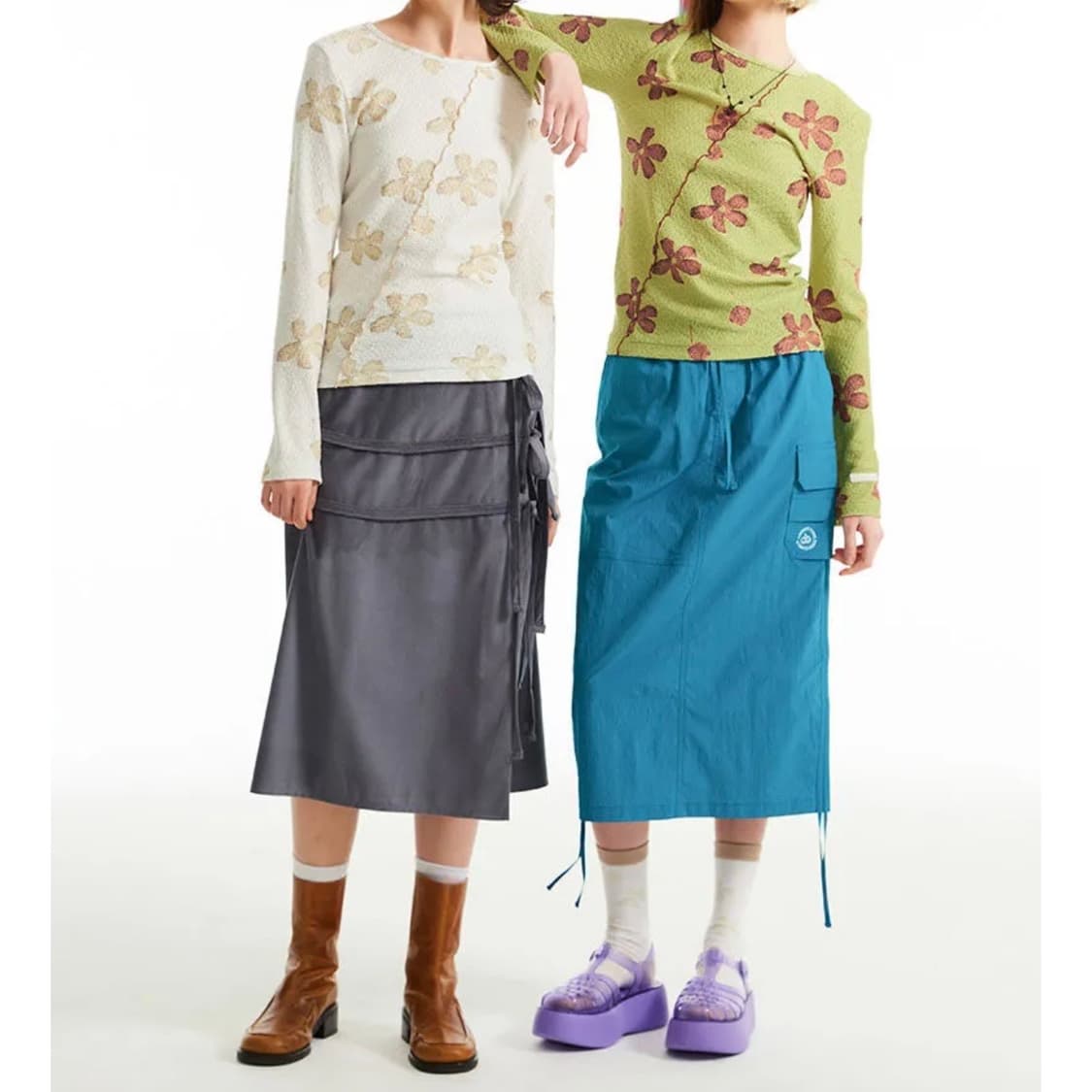 키르시 두들 체리 카고 우븐 스커트 상품이미지2