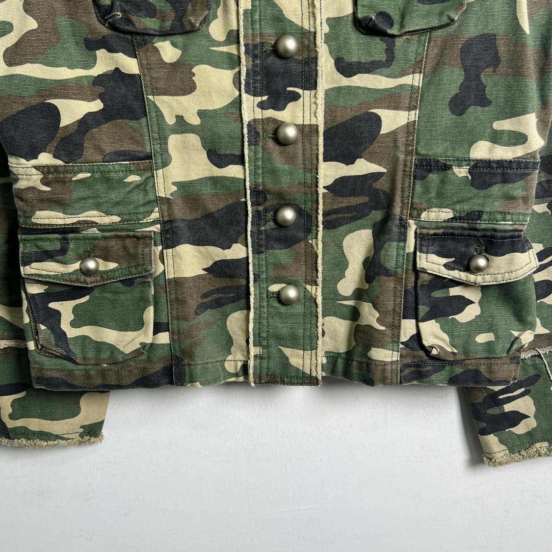 Jasper minx 빈티지 카모플라쥬 하이넥 밀리터리 자켓 L 상품이미지5