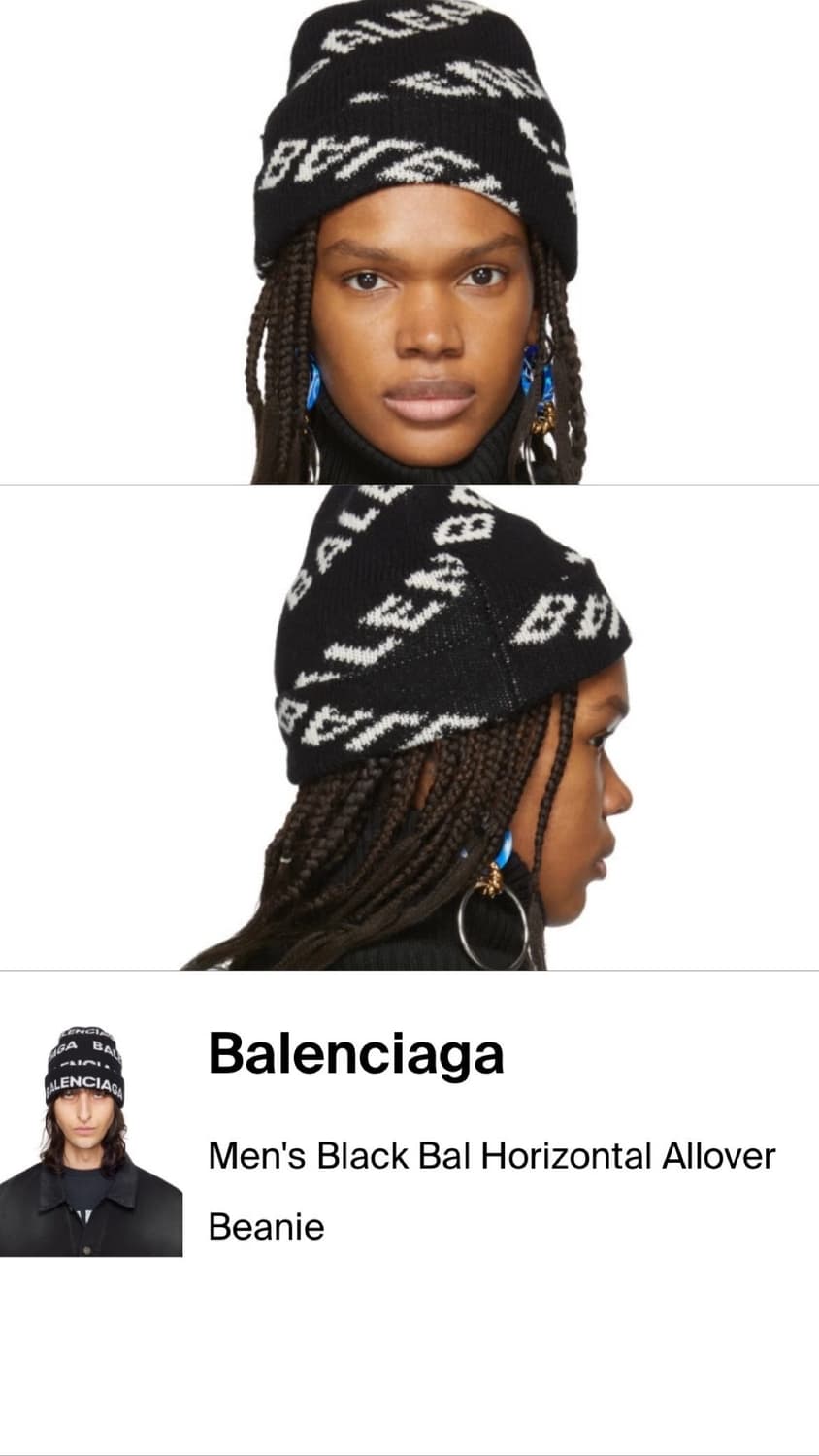 Balenciaga Logo Beanie Hat 상품이미지1