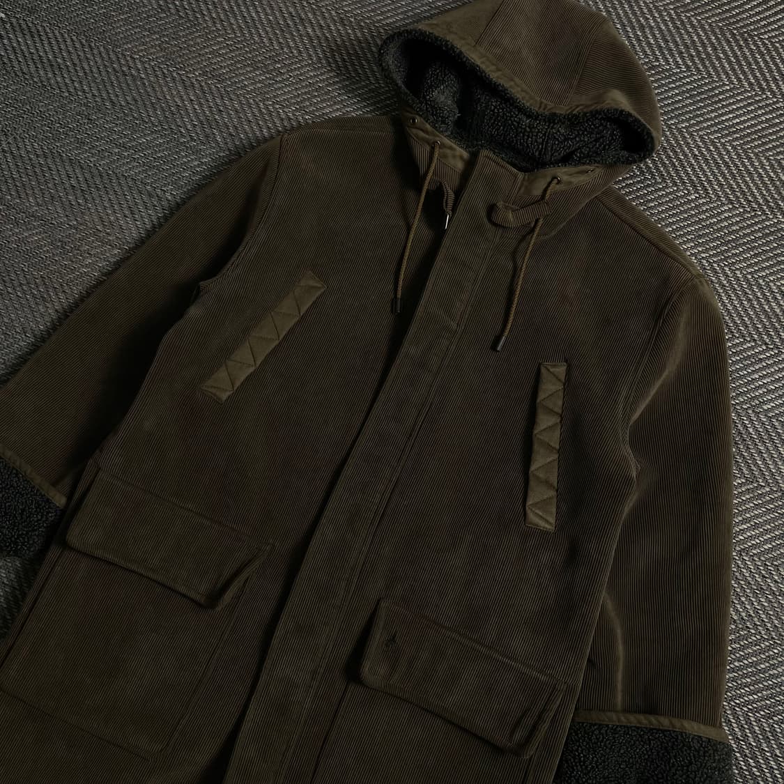 빈폴 스포츠 양털 라이닝 코듀로이 후드 코트 y 4677 상품이미지4