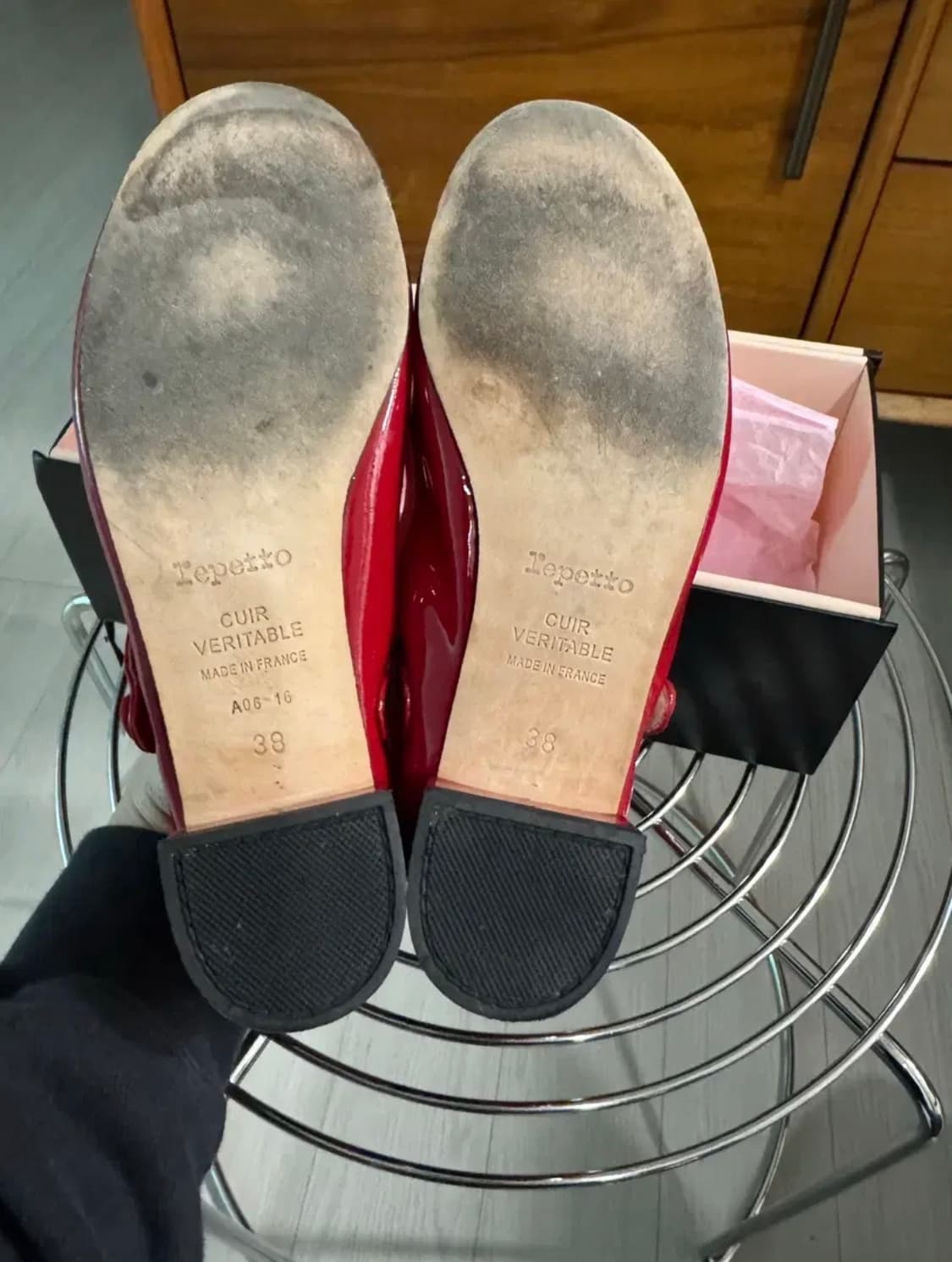 레페토 메리제인 플랫슈즈 (로즈) 레드 38 상품이미지6