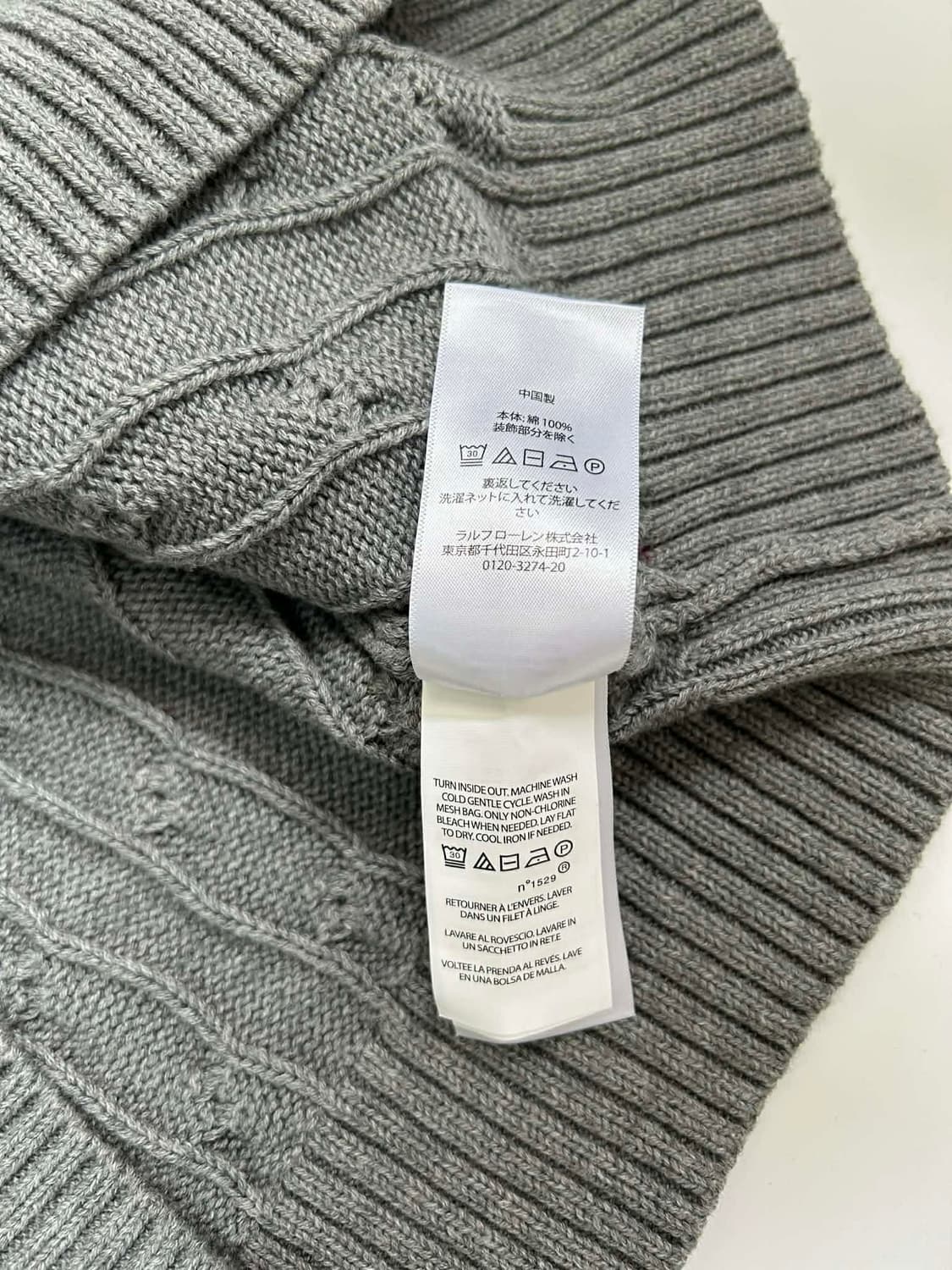 [M] 폴로 랄프로렌 케이블 코튼 니트 스웨터 그레이 상품이미지6
