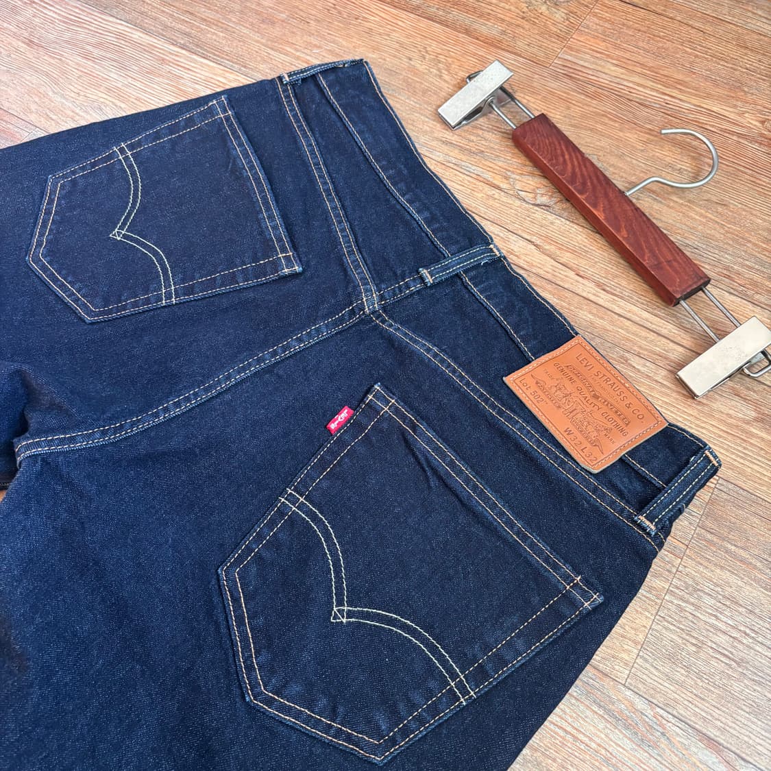 리바이스 502 청바지 진청 32 데님 오리지널 레드탭 프리미엄 상품이미지3