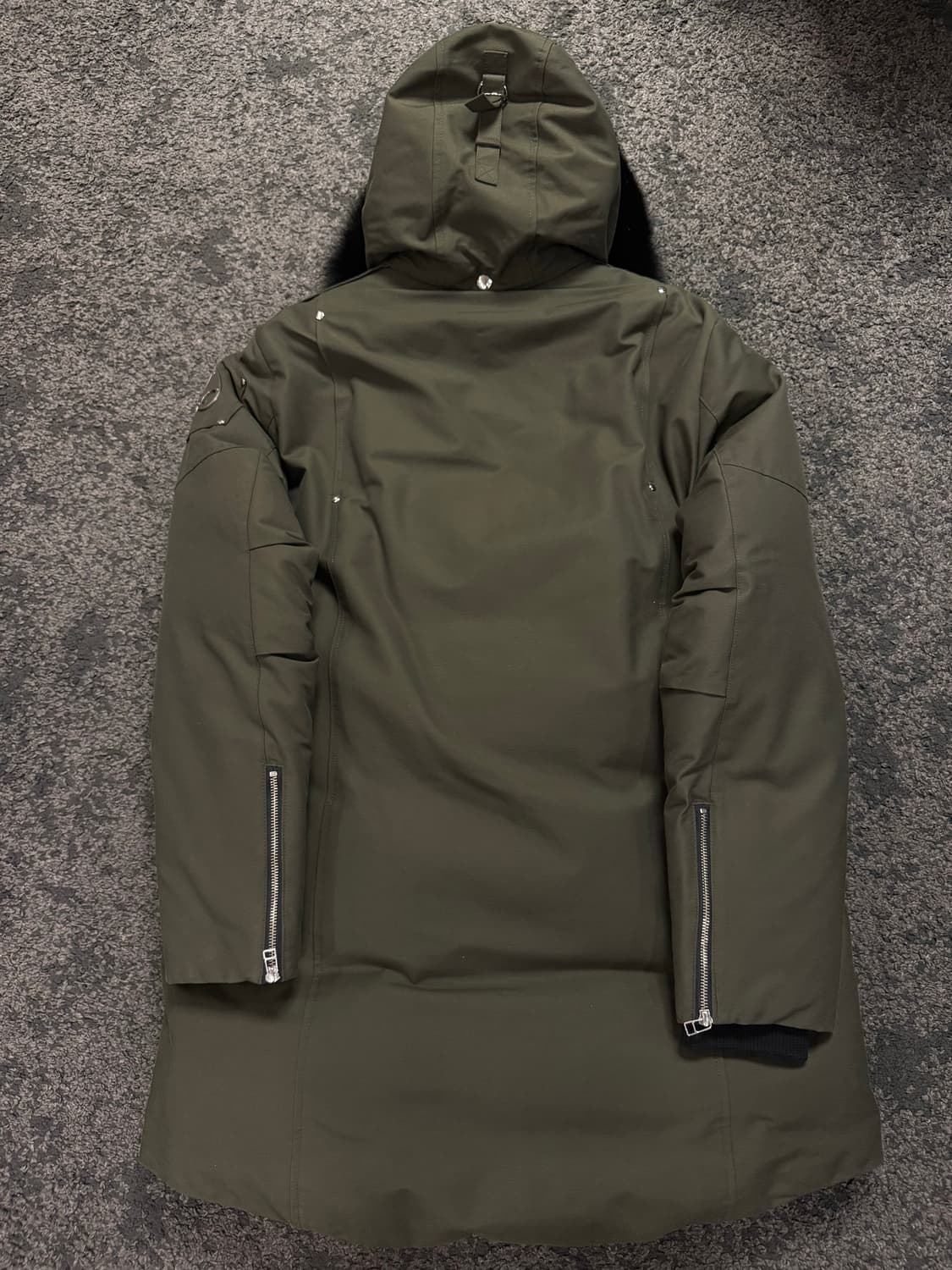 (XL) 정품 무스너클 스털릴블랙 폭스 퍼 파카 패딩 카키 상태최상 상품이미지2