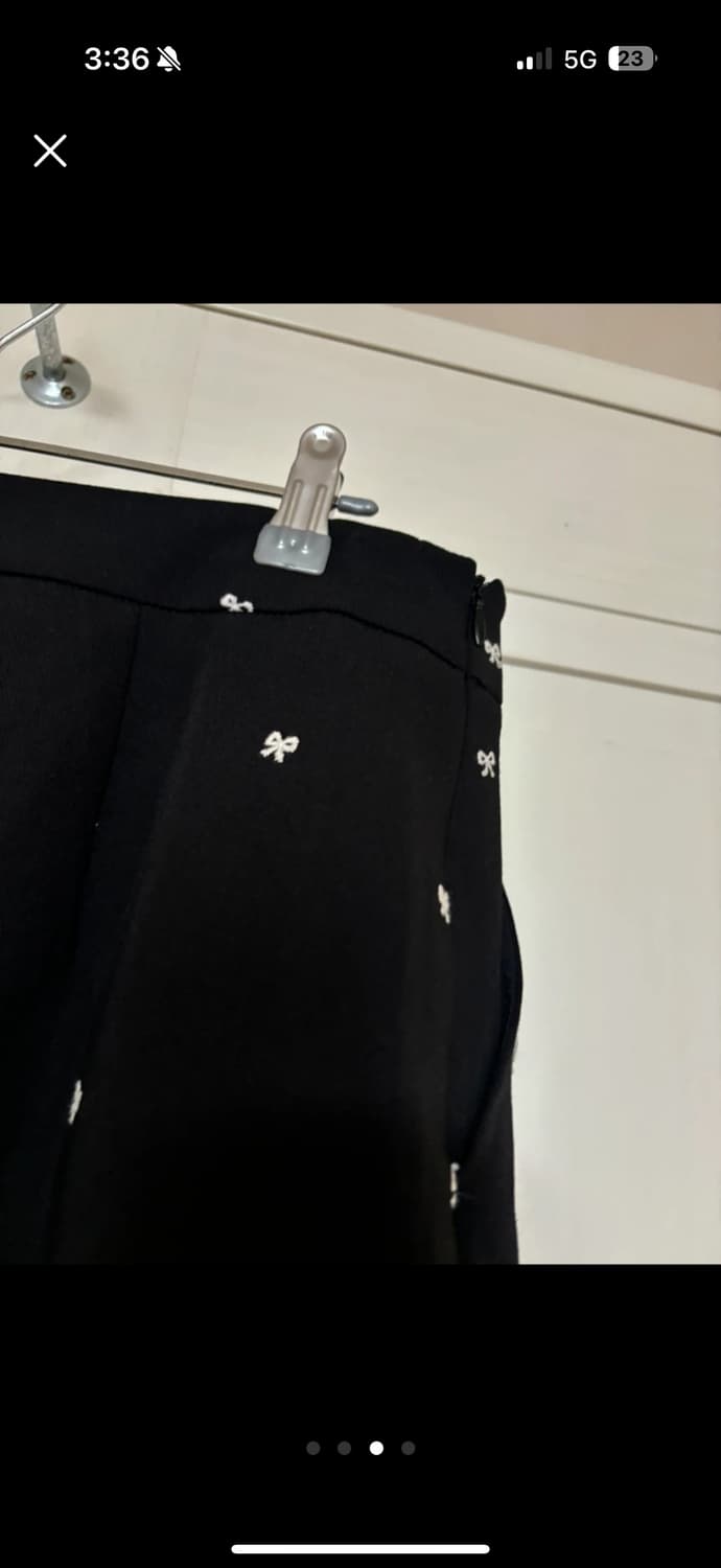 쿠오세) 검정 리본 미니스커트 L사이즈 상품이미지2