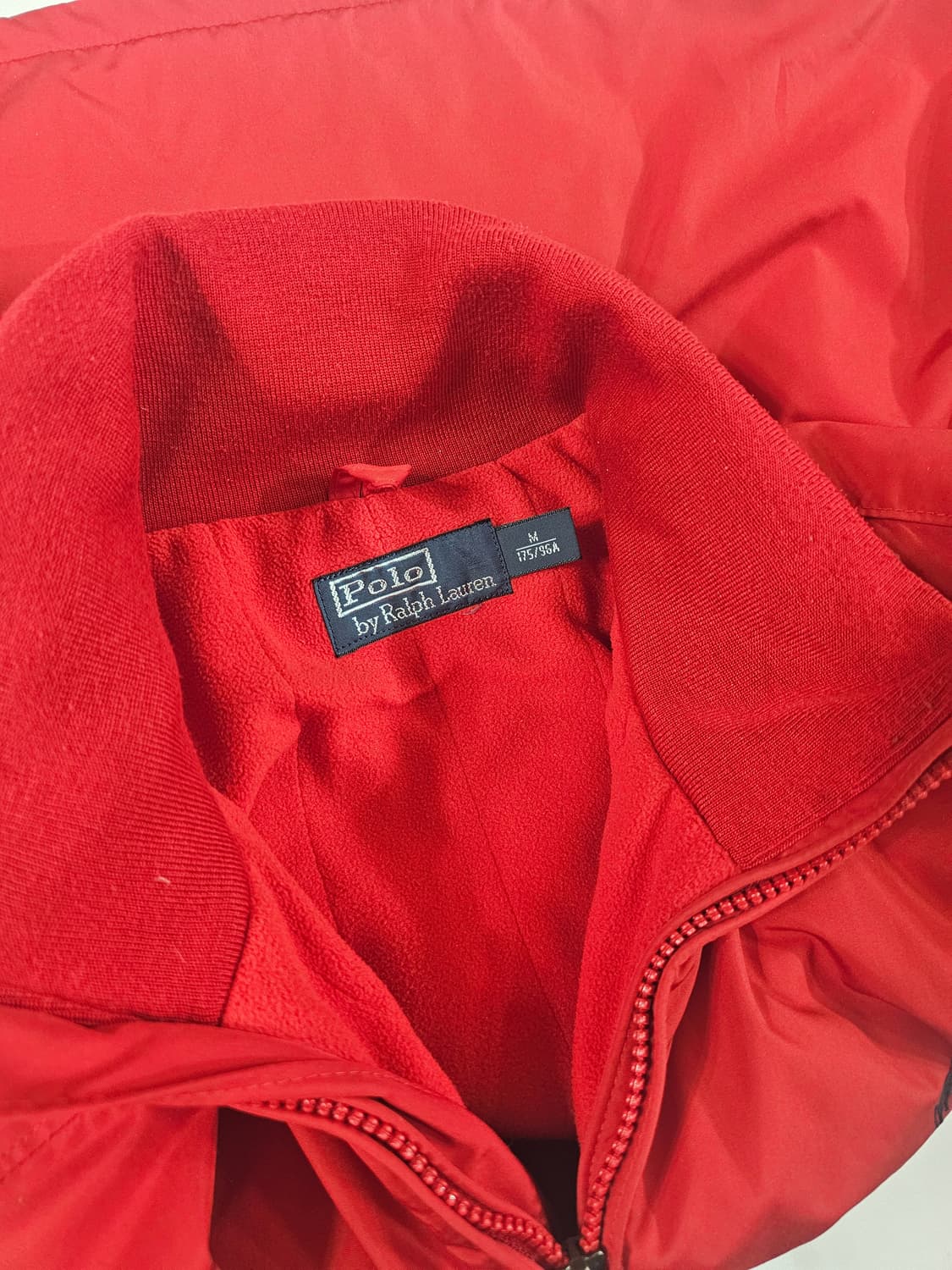 [M] 빈티지 폴로 랄프로렌 레드 플리스 안감 바람막이 패디드 점퍼 자켓 상품이미지8