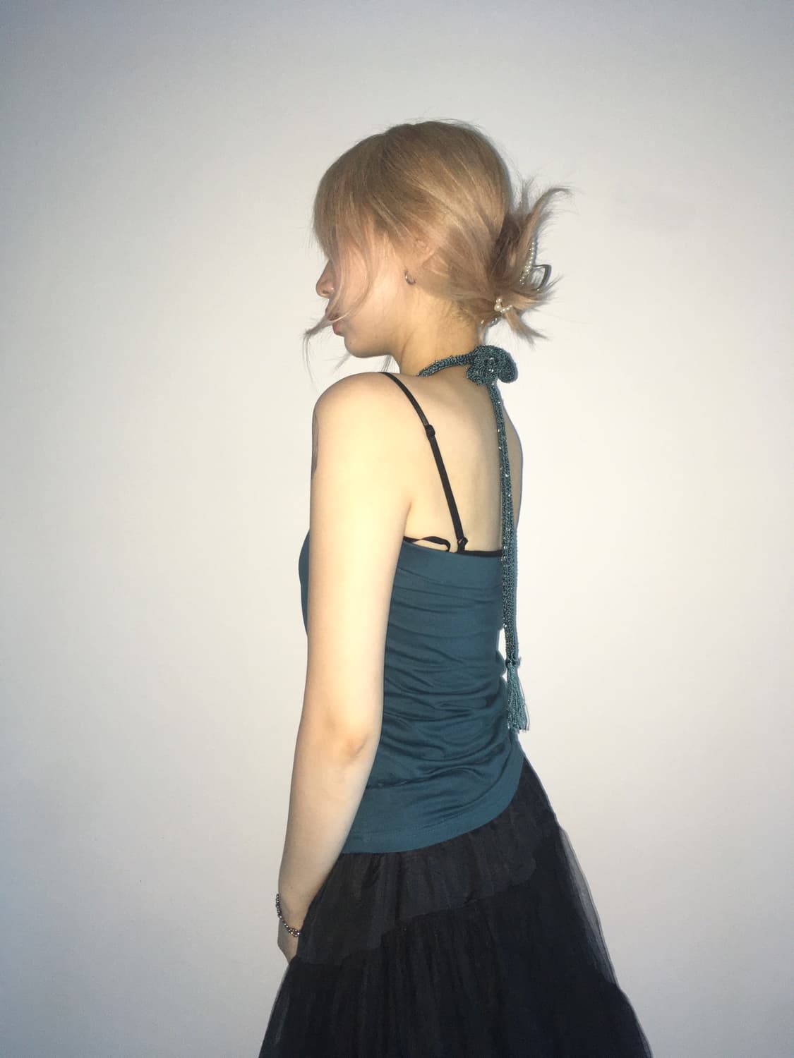 emerald crochet halter sleeveless 상품이미지2